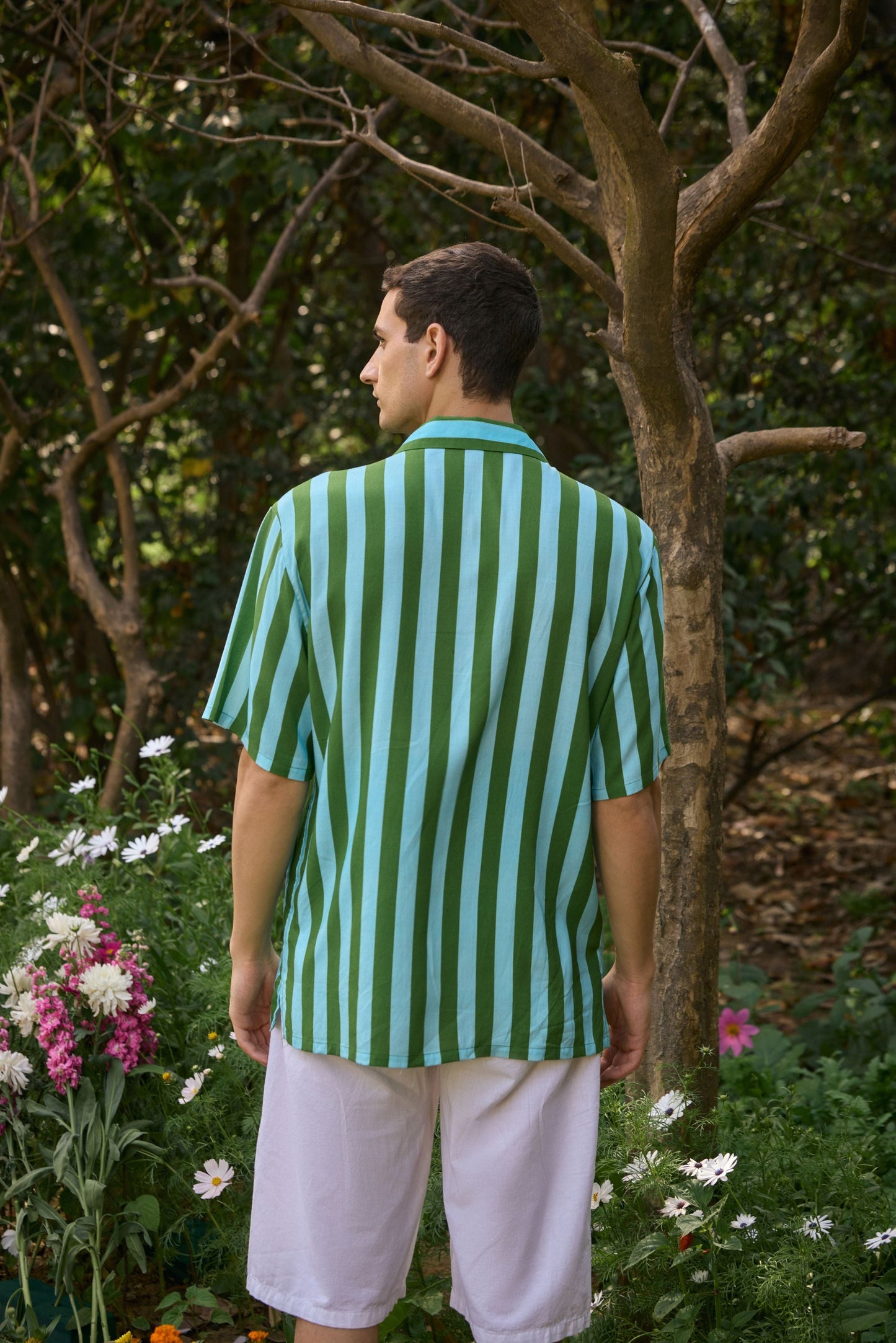 Vibrant Green-Striped Shirt