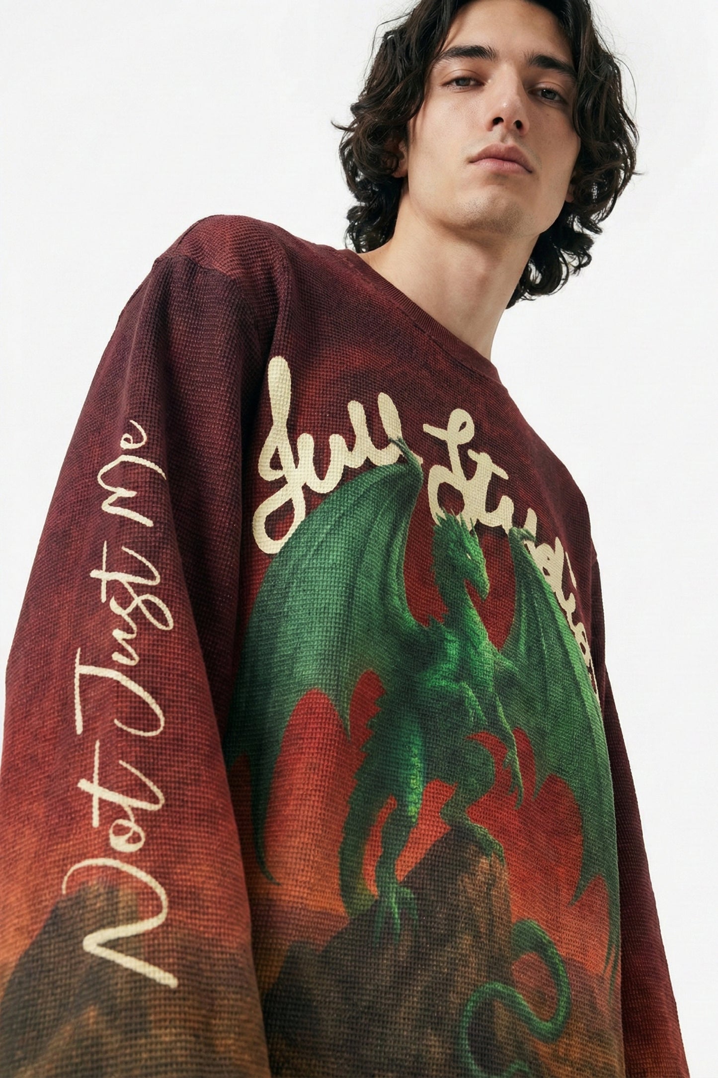 Emerald Dragon Full Sleeve Waffle Tee