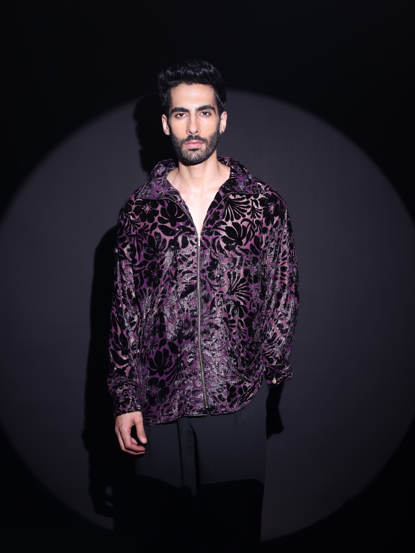 DEEP PLUM ZIP SHIRT
