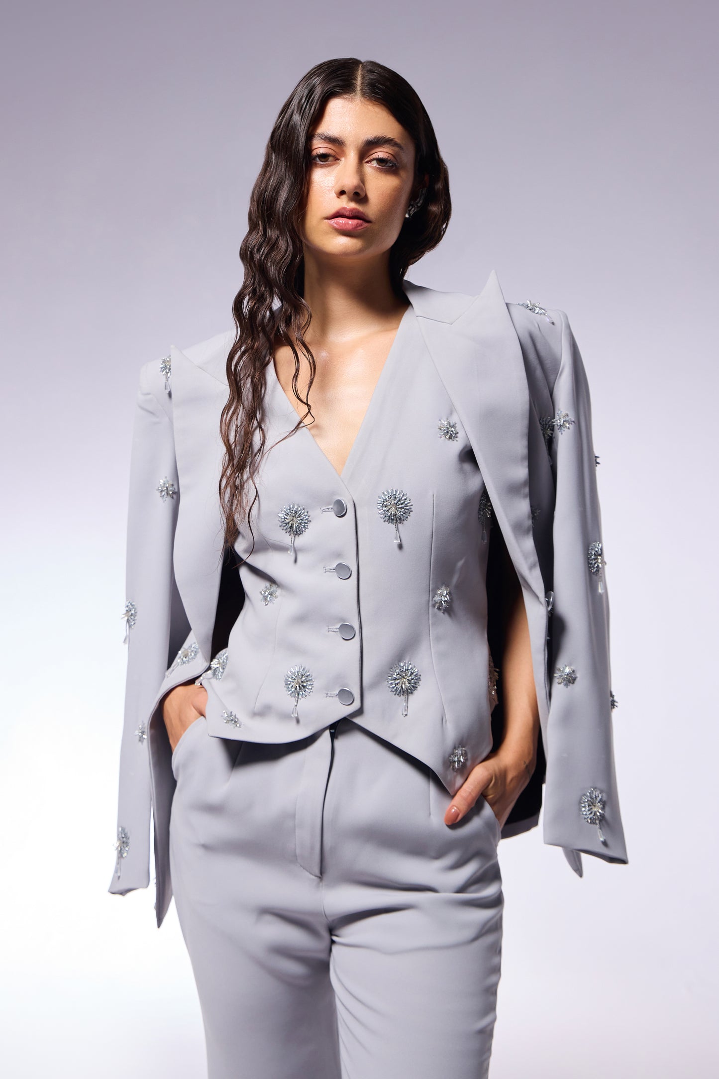 Cosmos Ash 3 Piece Suit