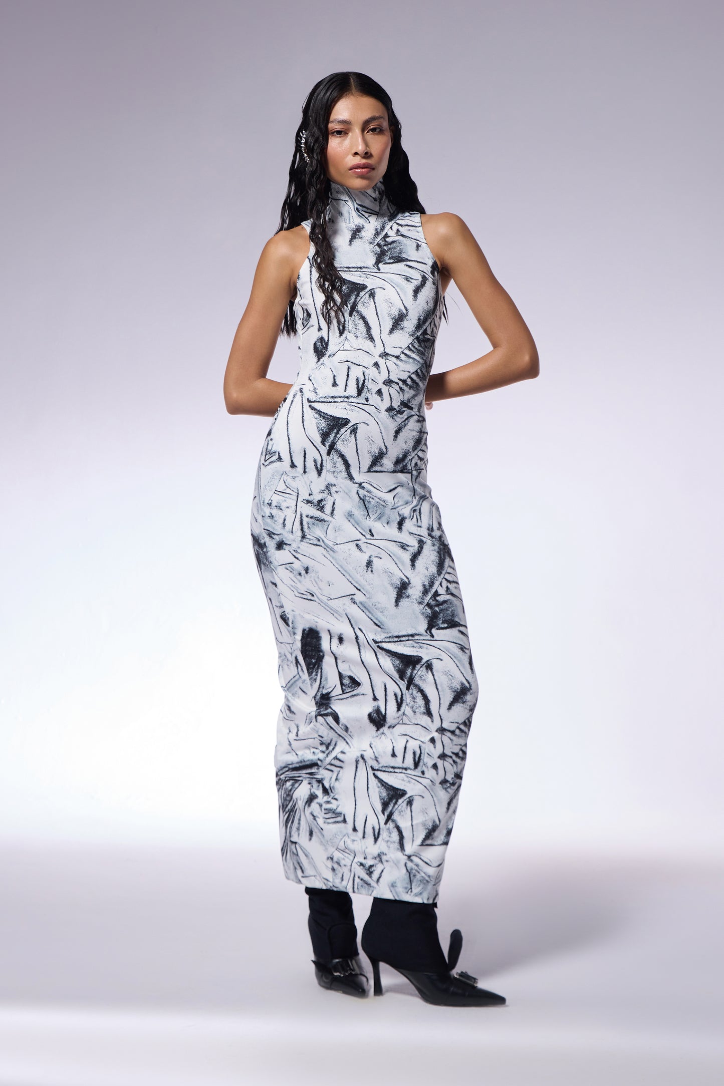 Crushed Paper Maxi Dress