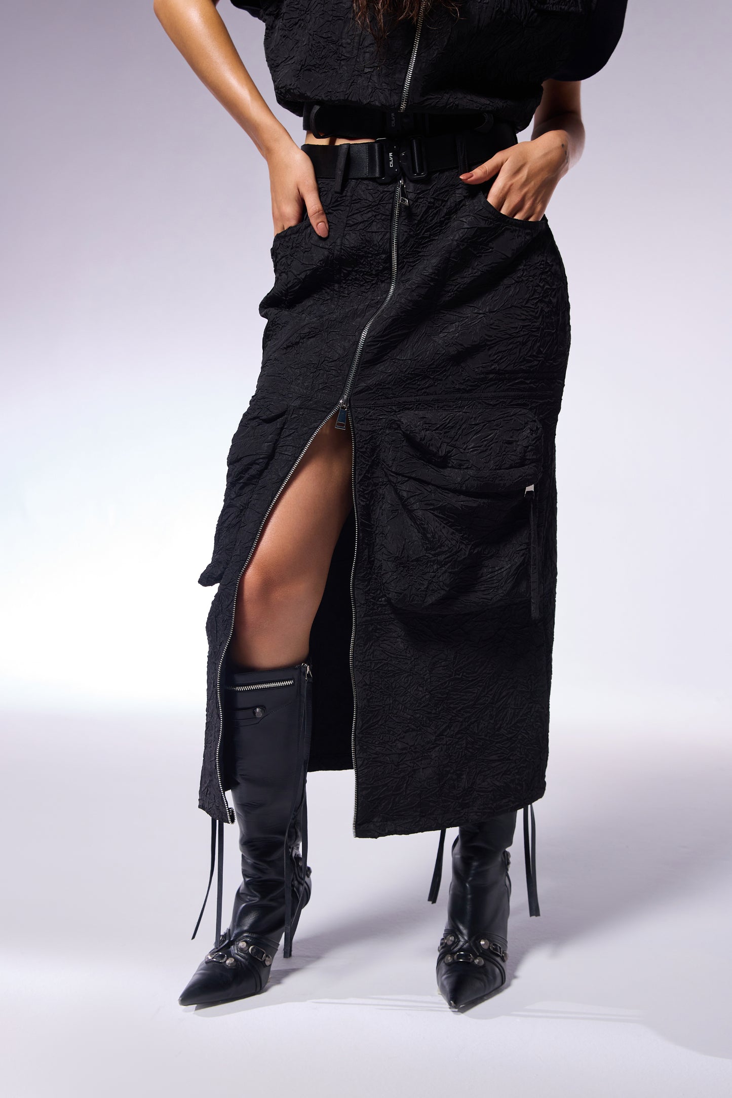 Charcoal Black Cargo SKIRT