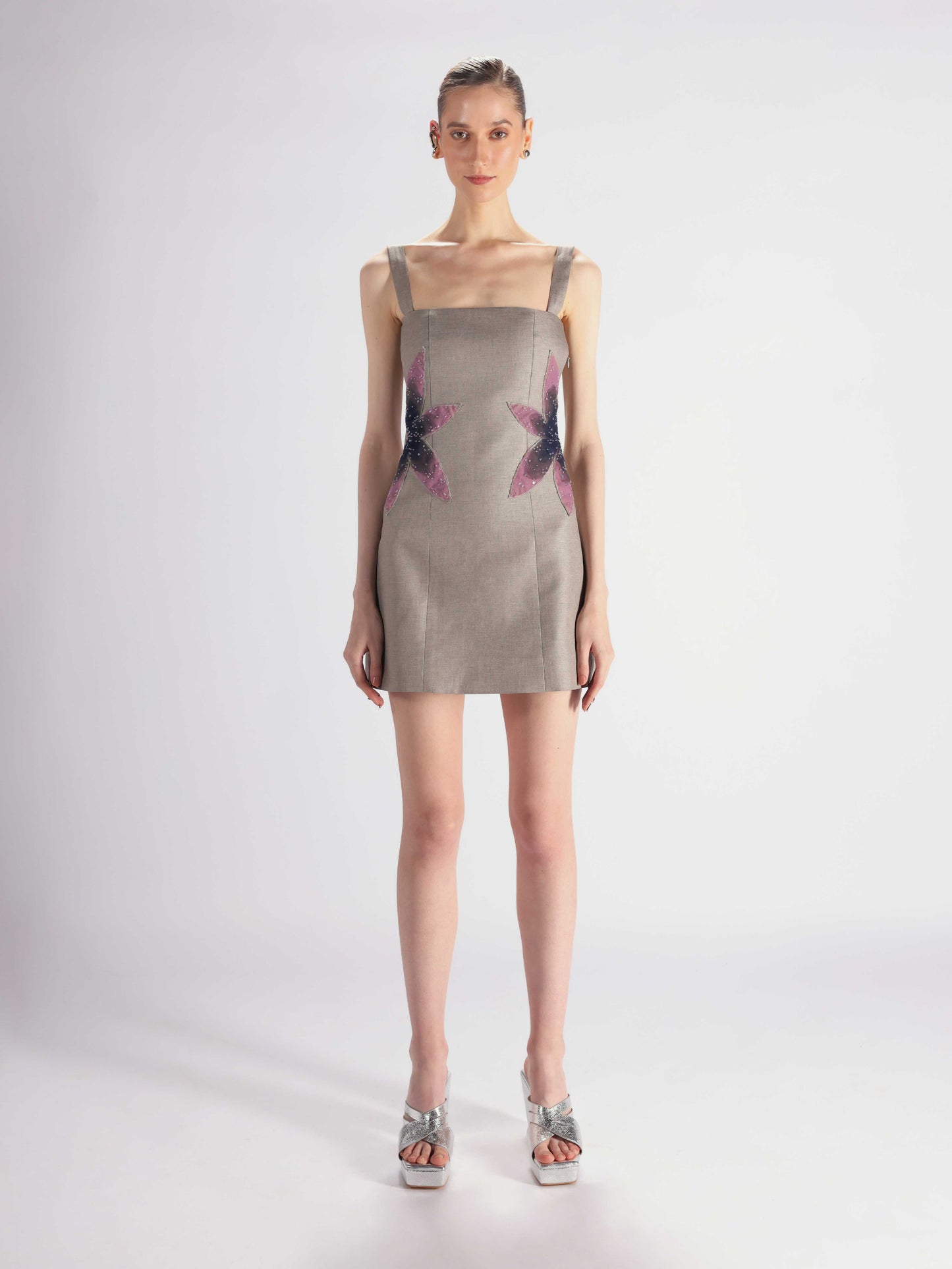 Grey Embroidered Dress