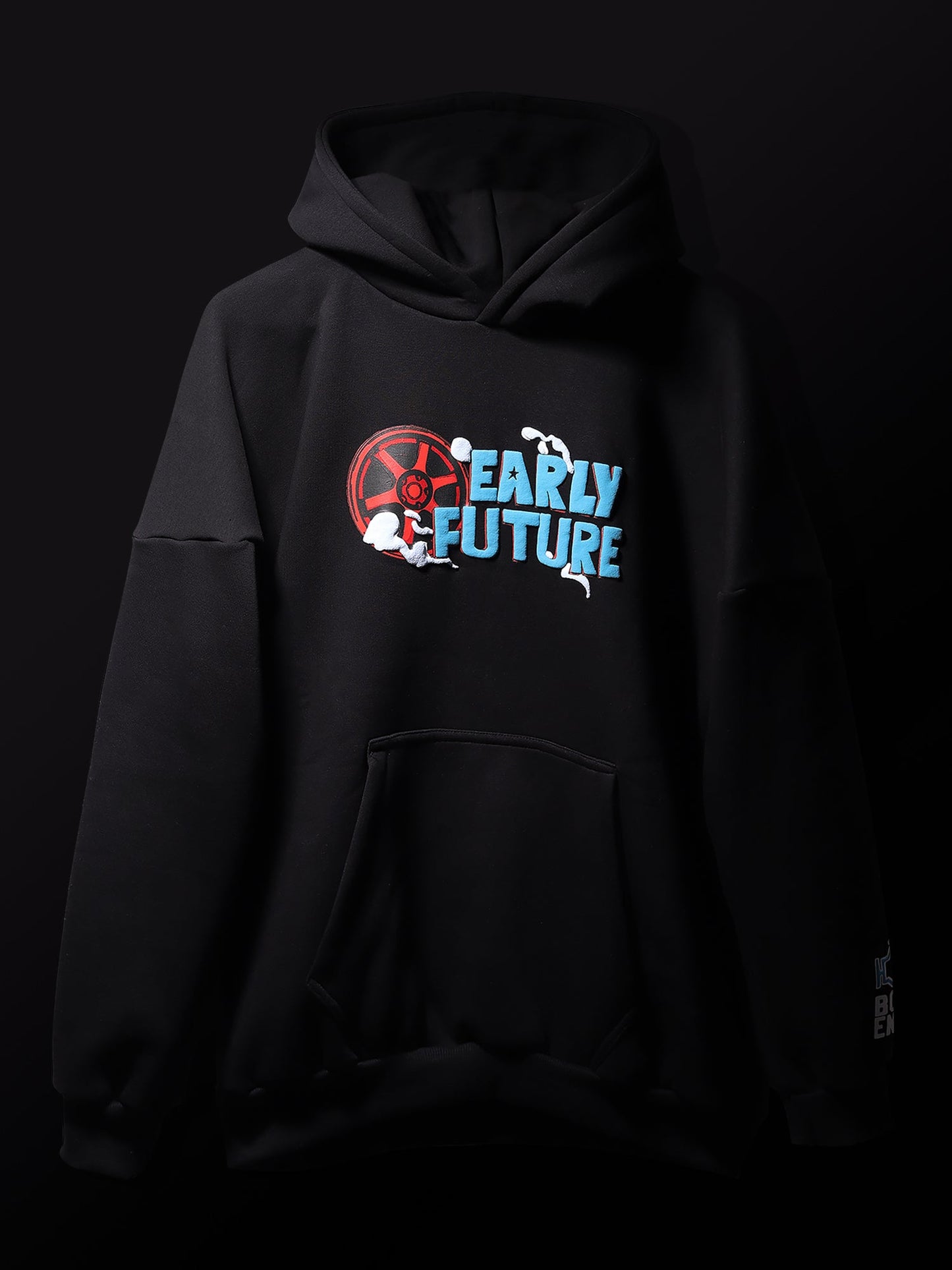 "TURBO SPEED" Jet Black Hoodie.