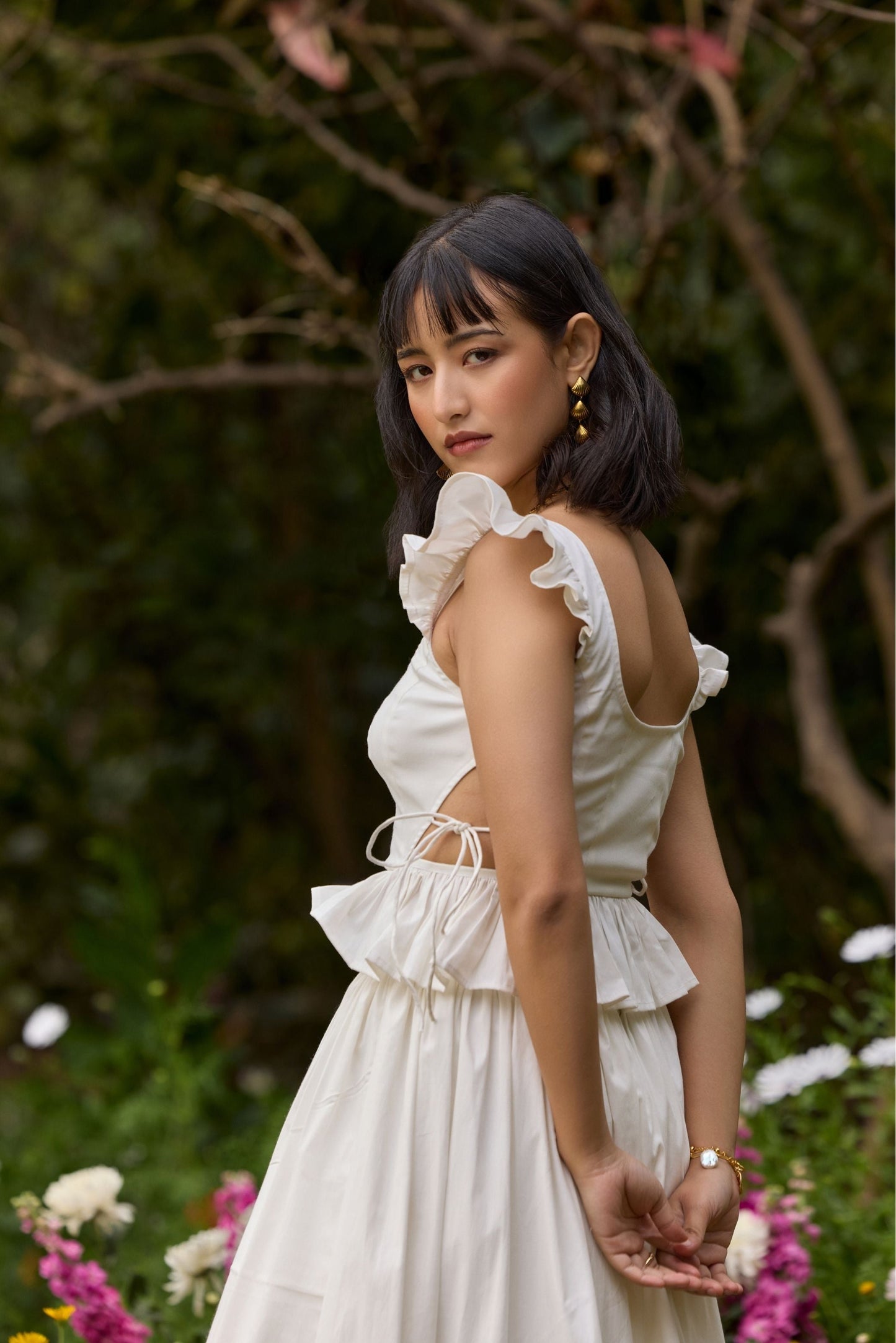 Chic Ruffle Poplin Top