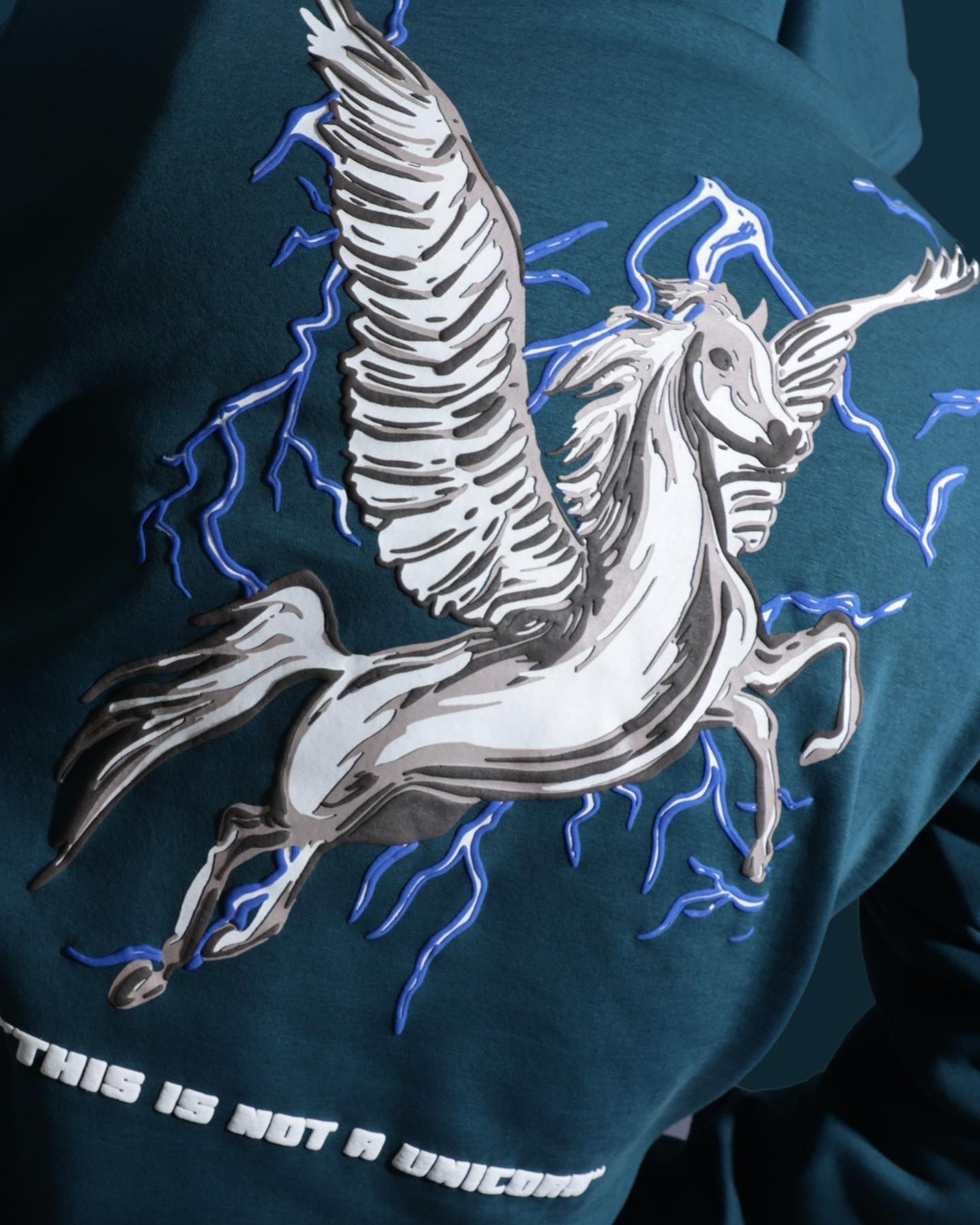 "NOT A UNICORN" Teal Hoodie.