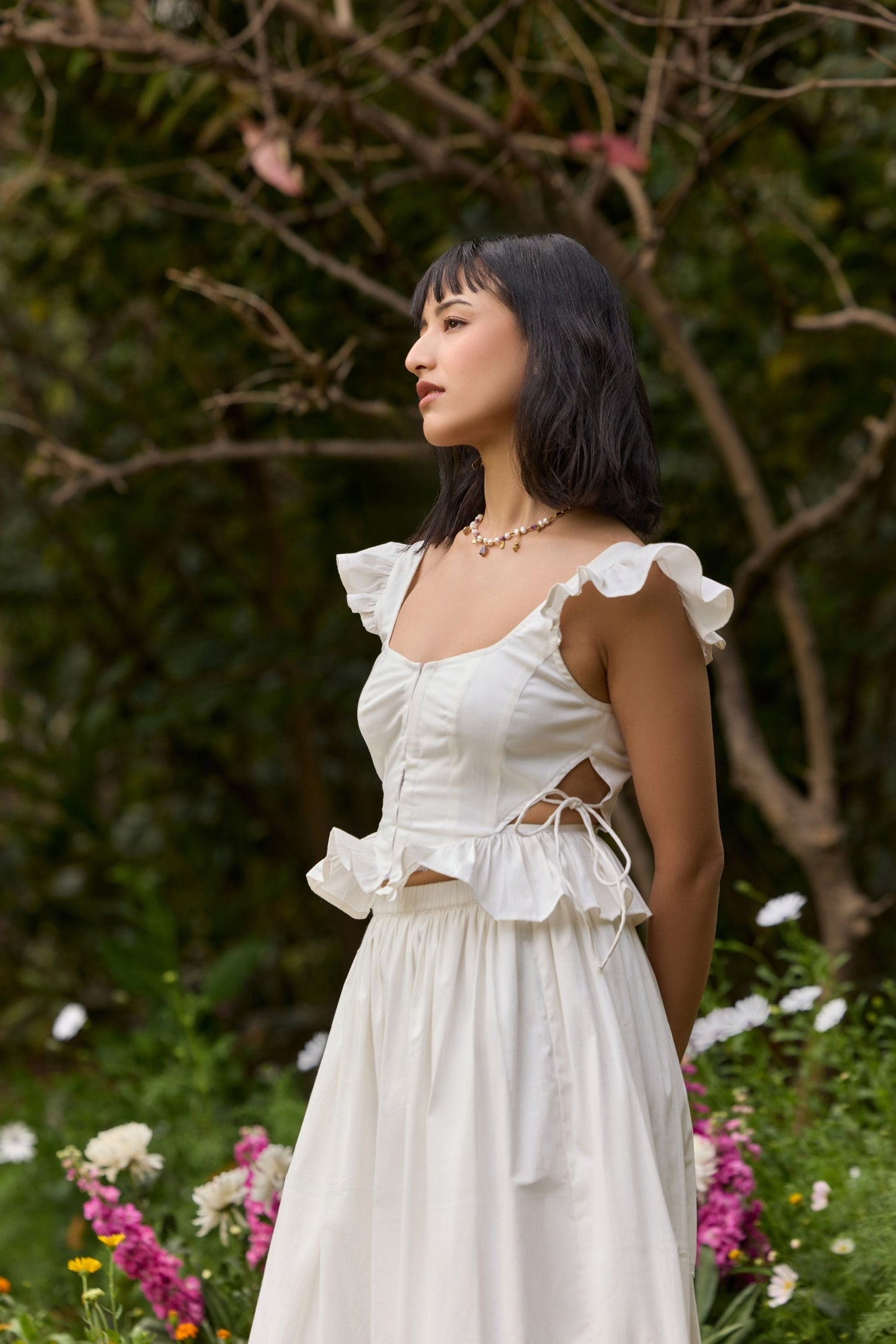 Chic Ruffle Poplin Top