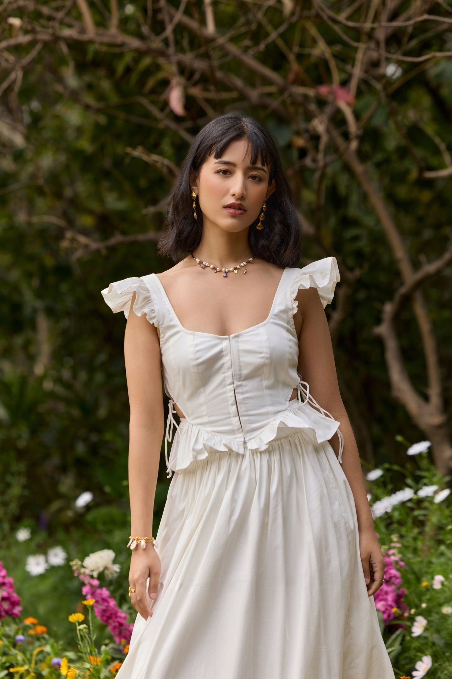 Chic Ruffle Poplin Top