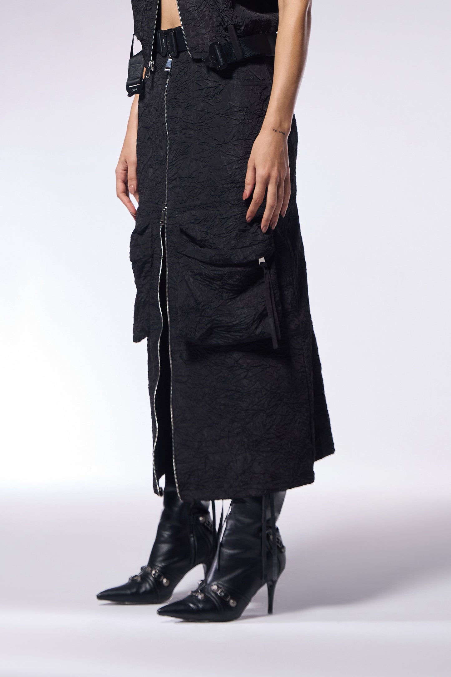 Charcoal Black Cargo SKIRT