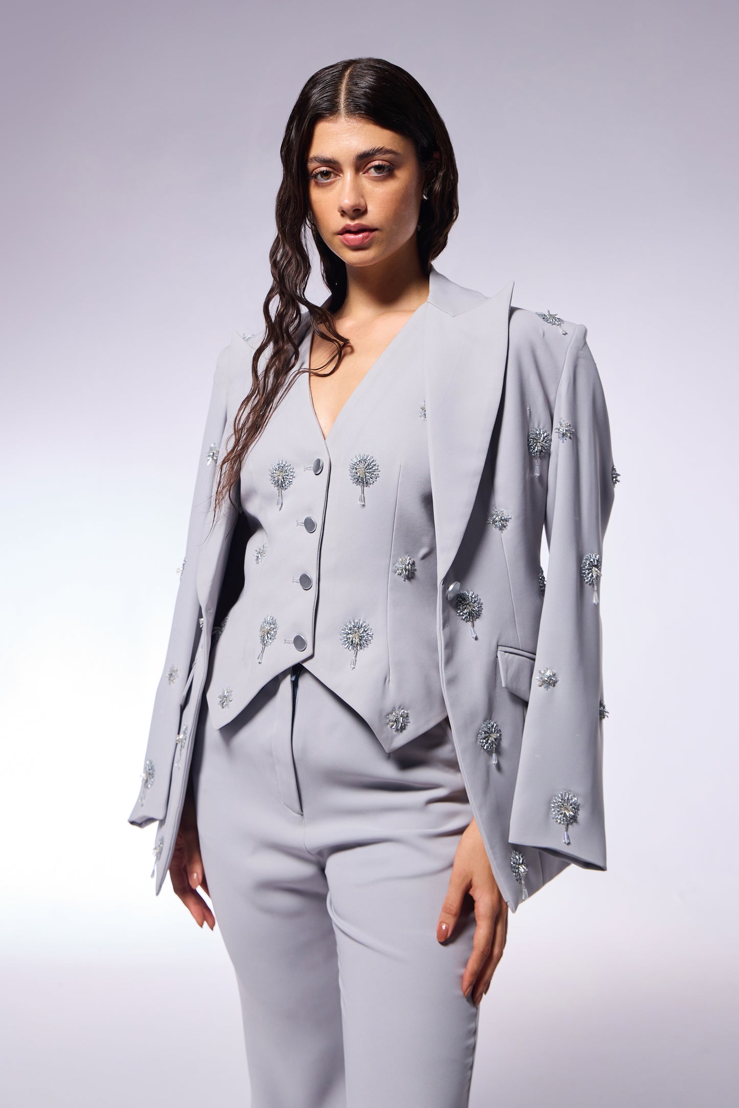 Cosmos Ash 3 Piece Suit