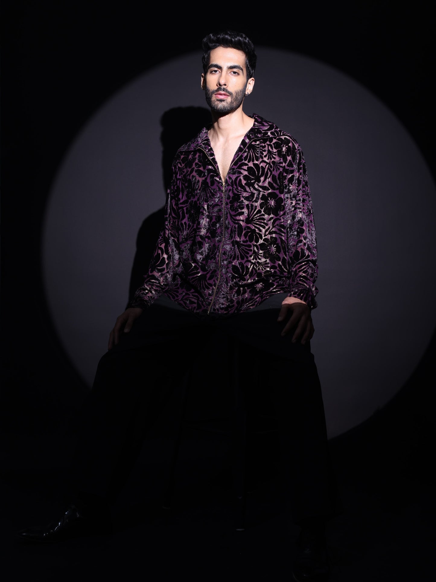 DEEP PLUM ZIP SHIRT