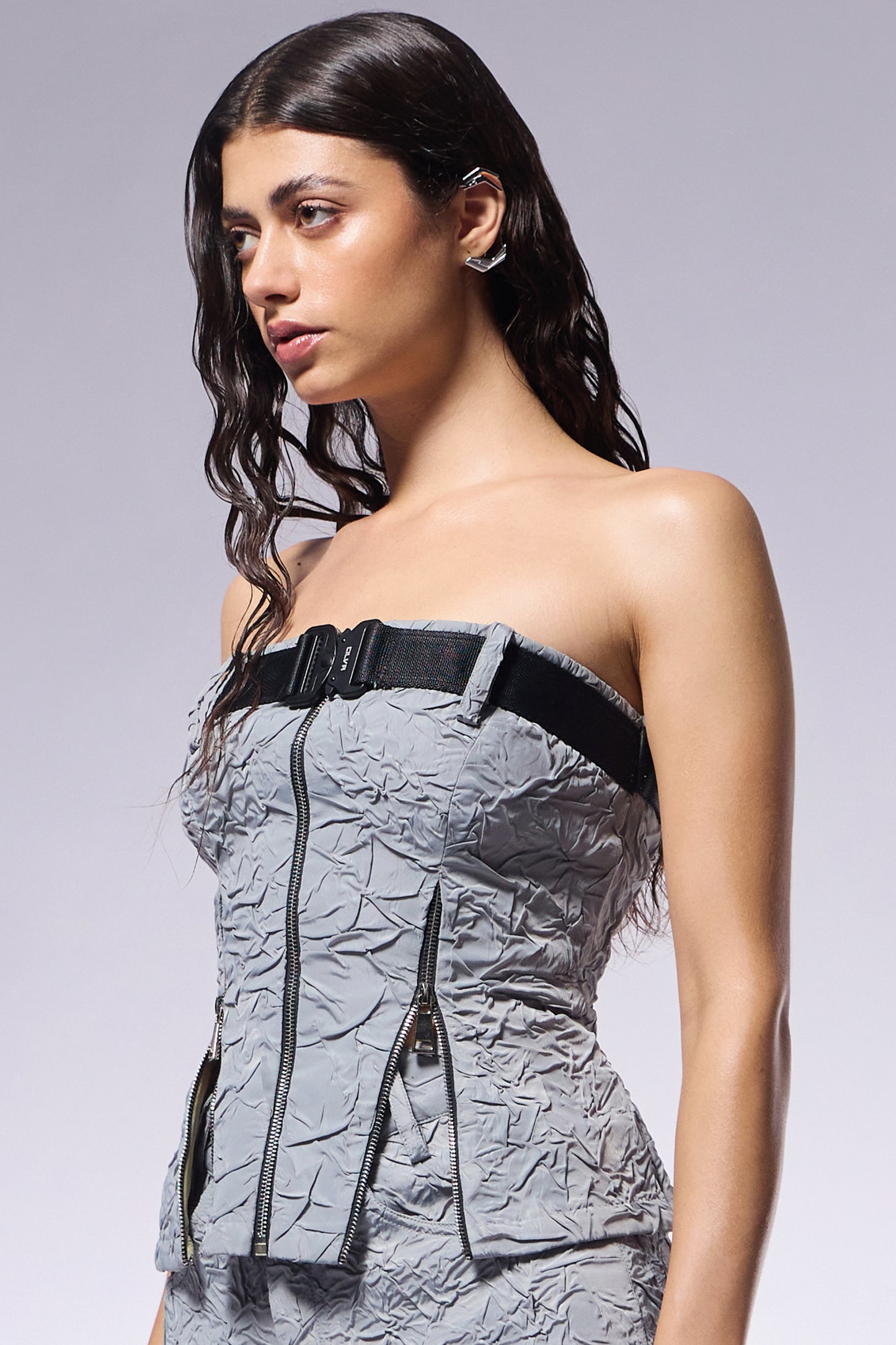 Slate Grey Crushed Corset