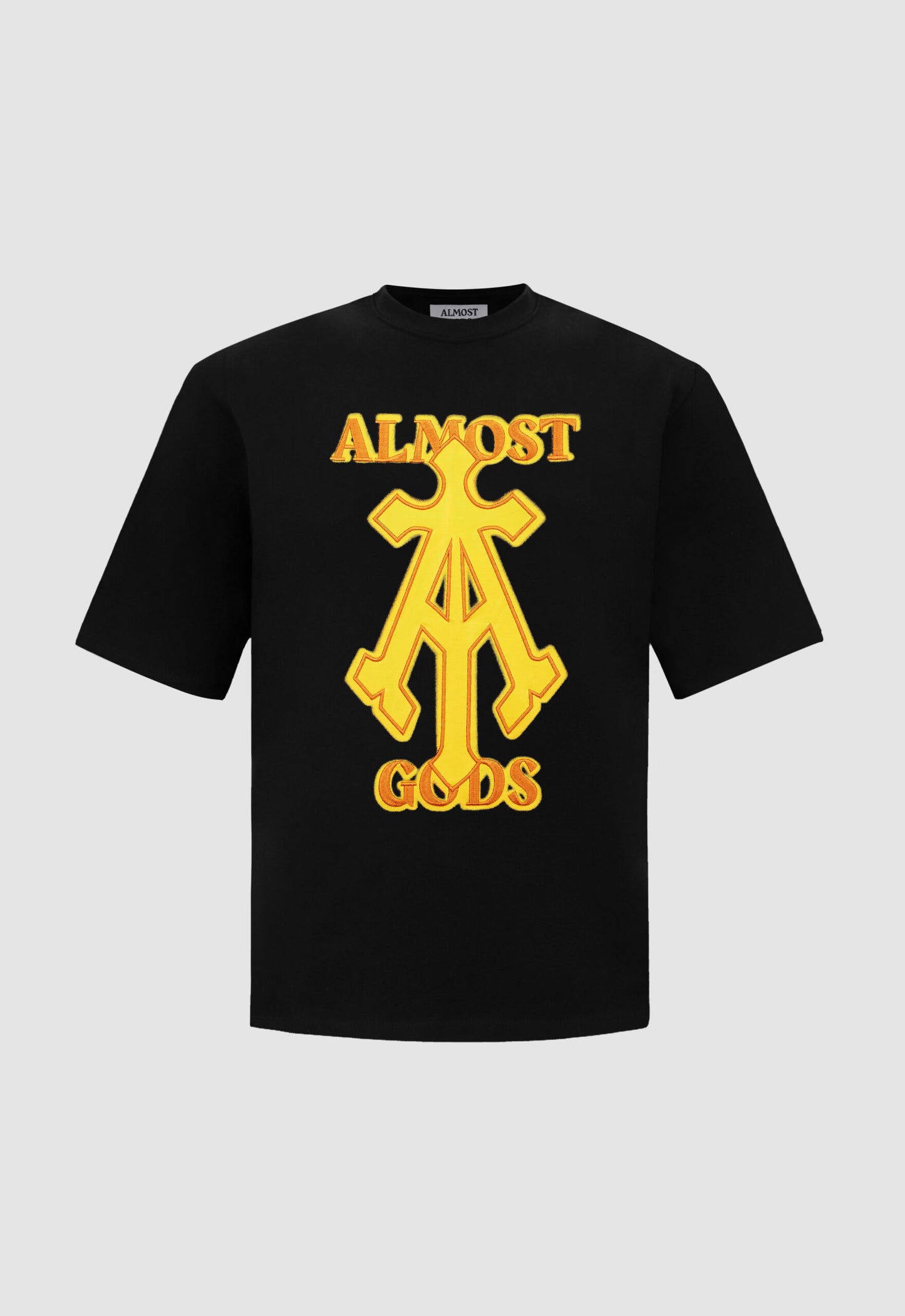 ALPHA CROSS SPRAY PAINT TEE IN BLACK