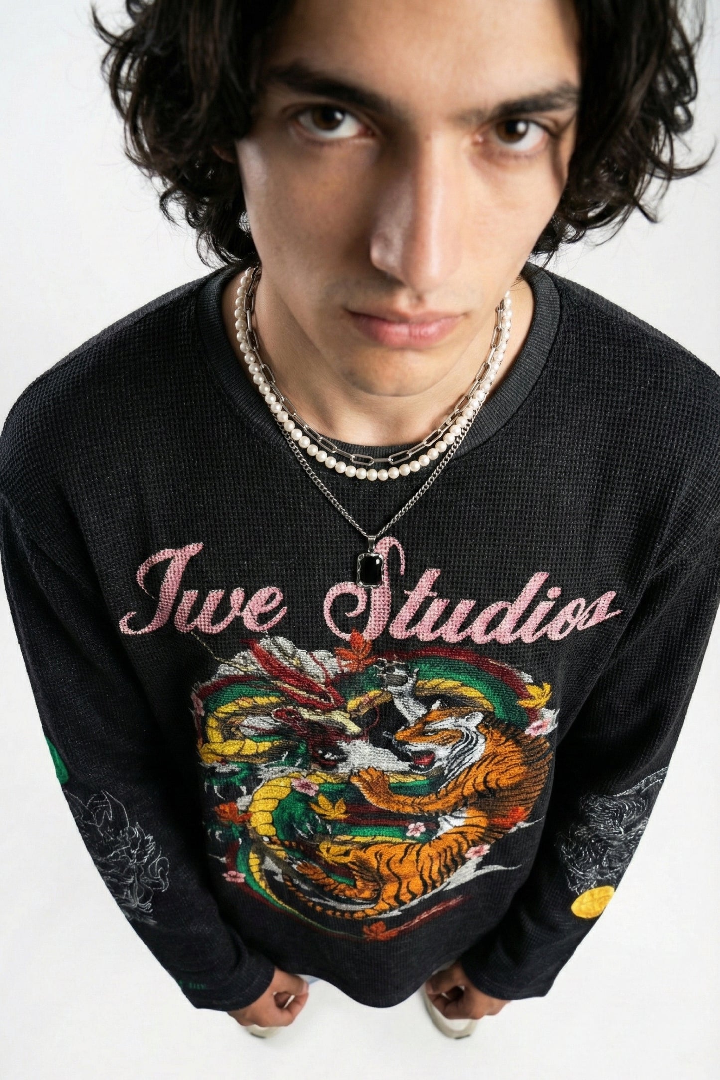 Dragon x Tiger Waffle Full Sleeve Tee