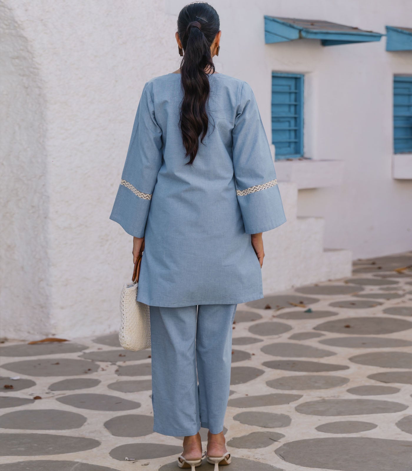 Powder Blue South Cotton Co-ord Set