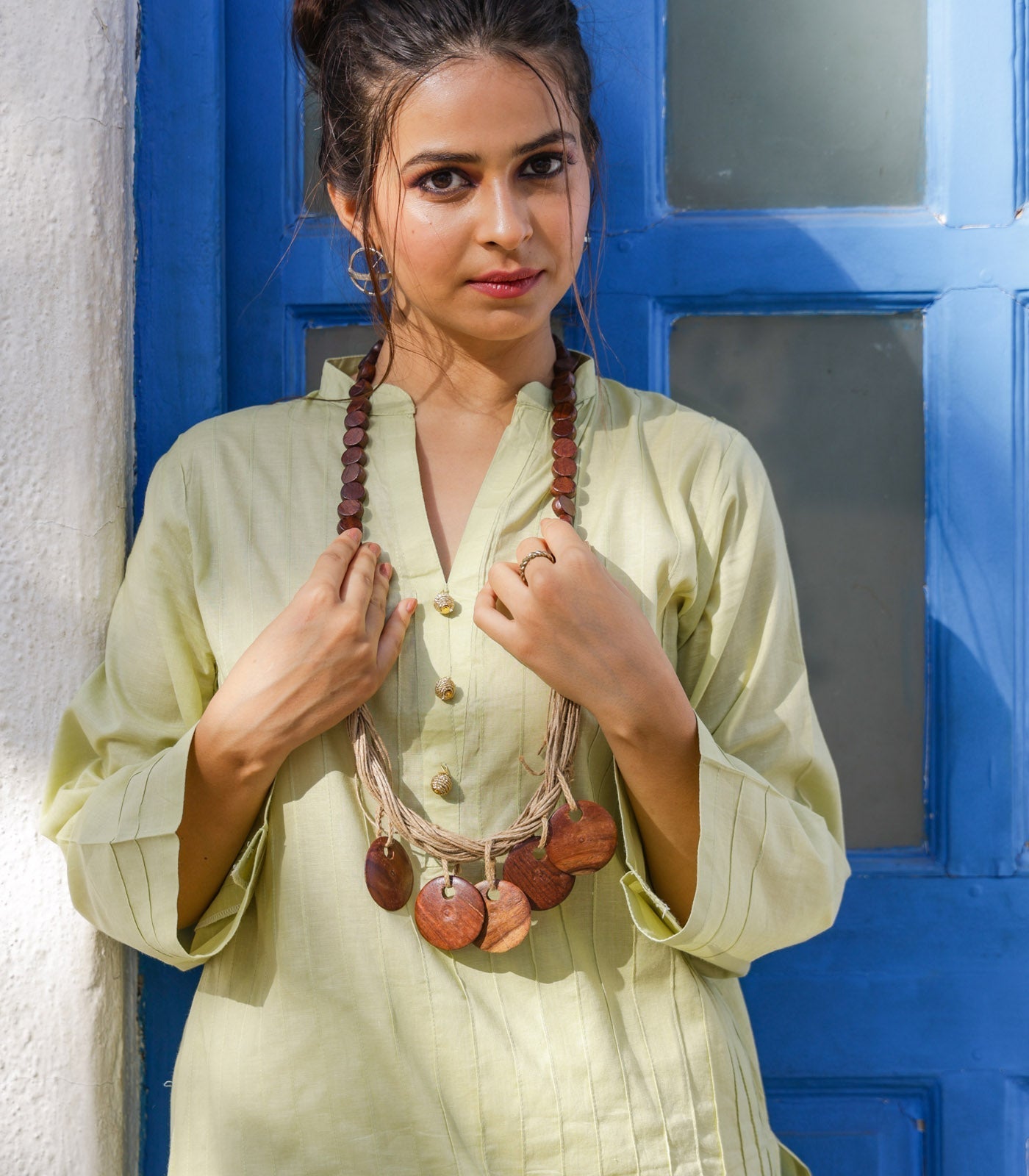 Mint Green Cotton Long Kurta