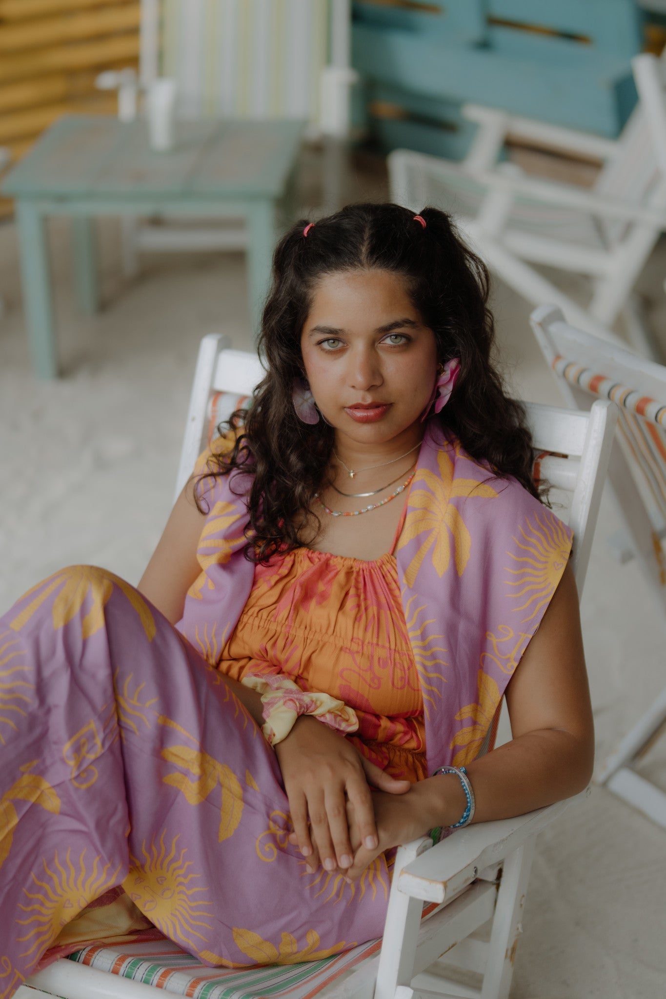 Diya khuarana in Sugar sun backless top + pants