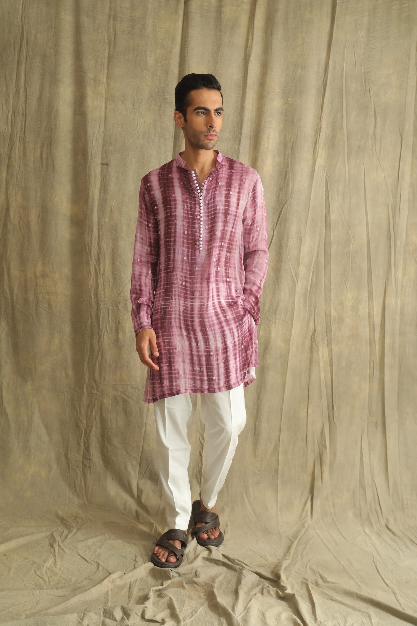 Purple tie an dye kurta