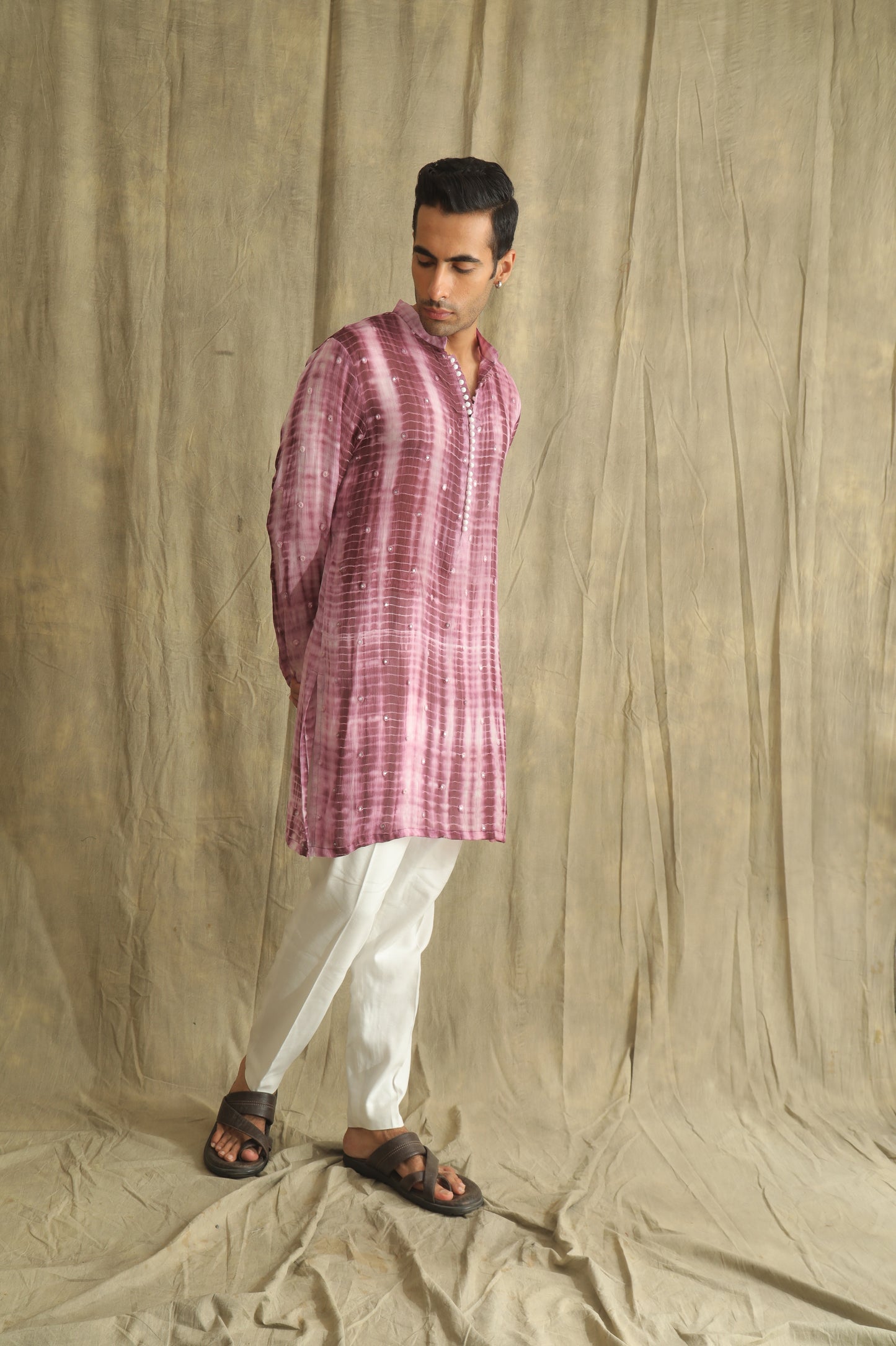 Purple tie an dye kurta