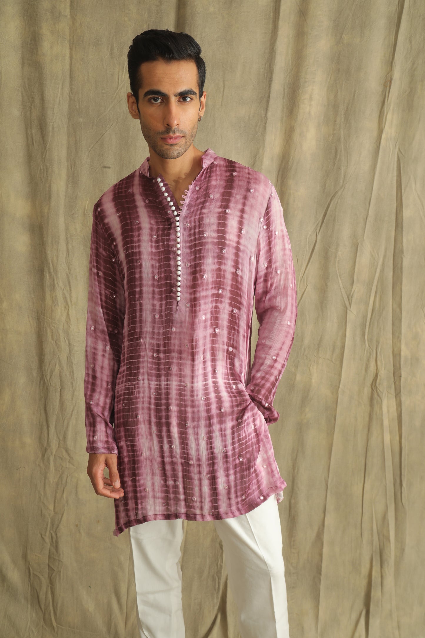 Purple tie an dye kurta