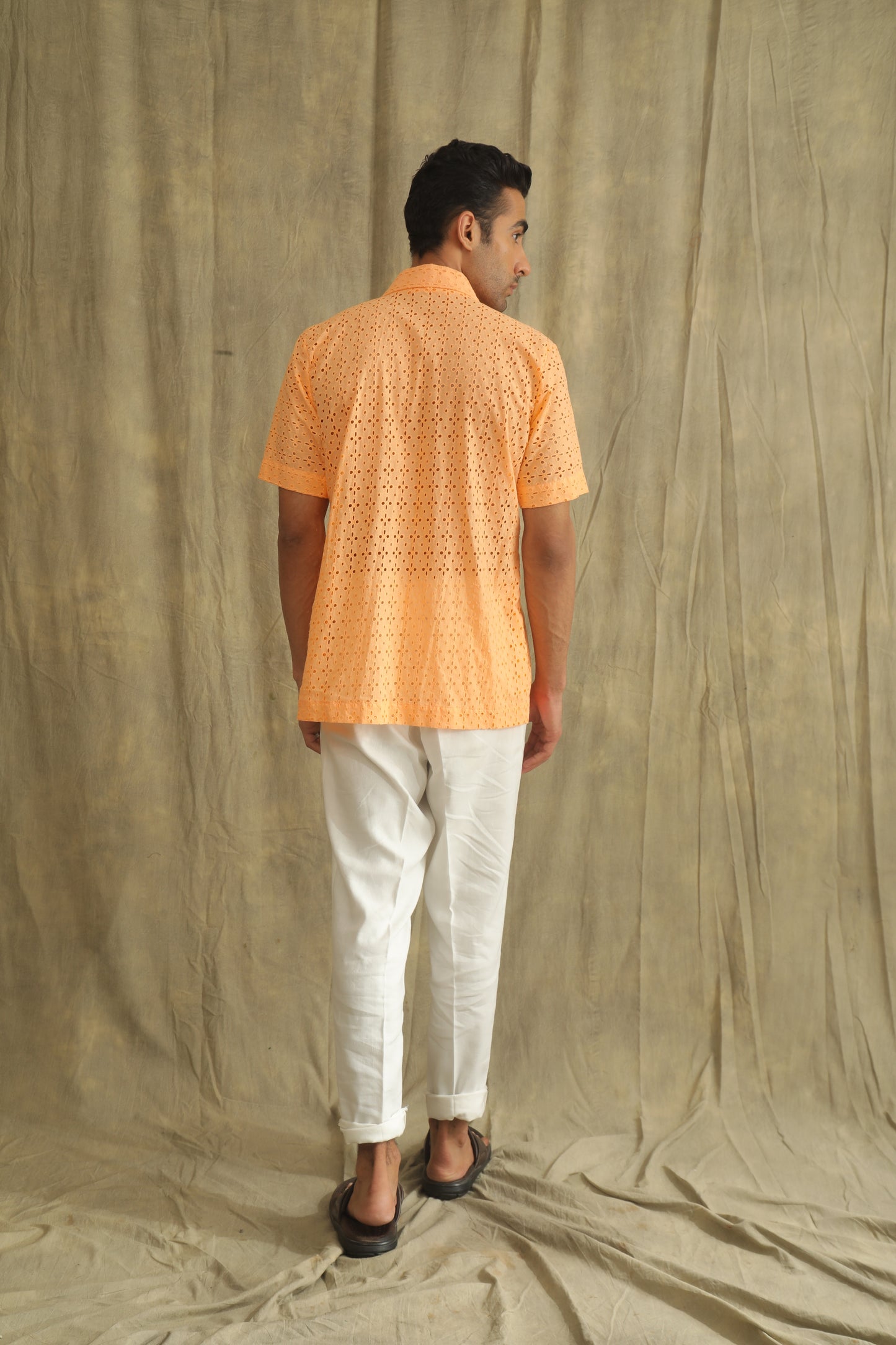 Orange shadow work shirt