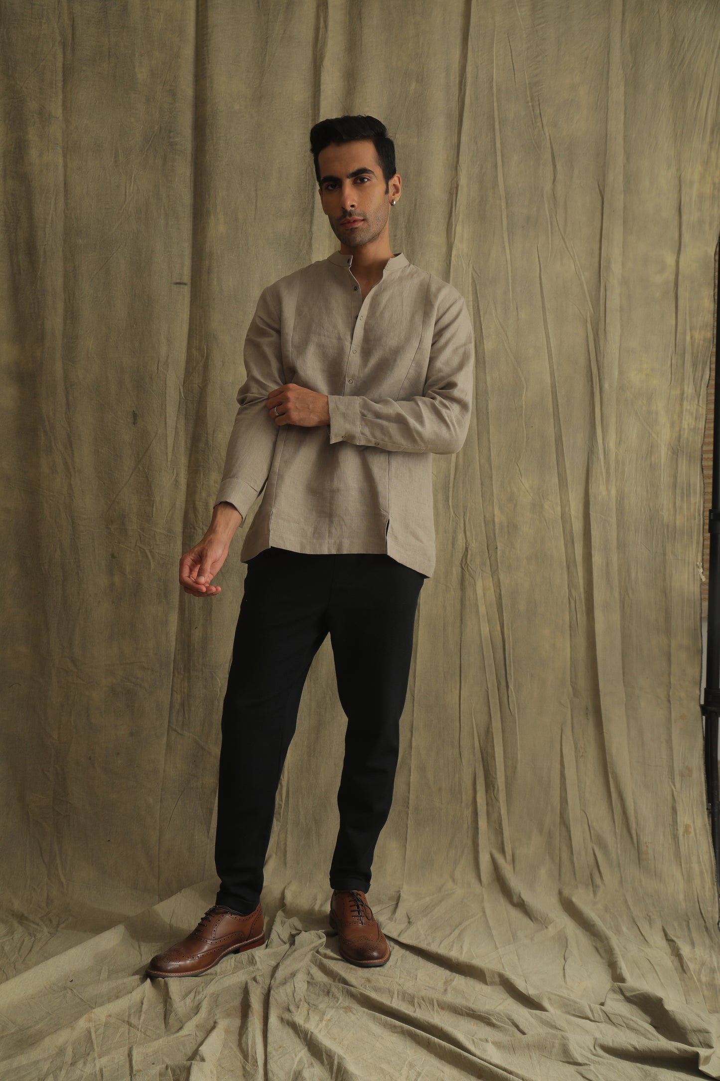 Beige linen shirt