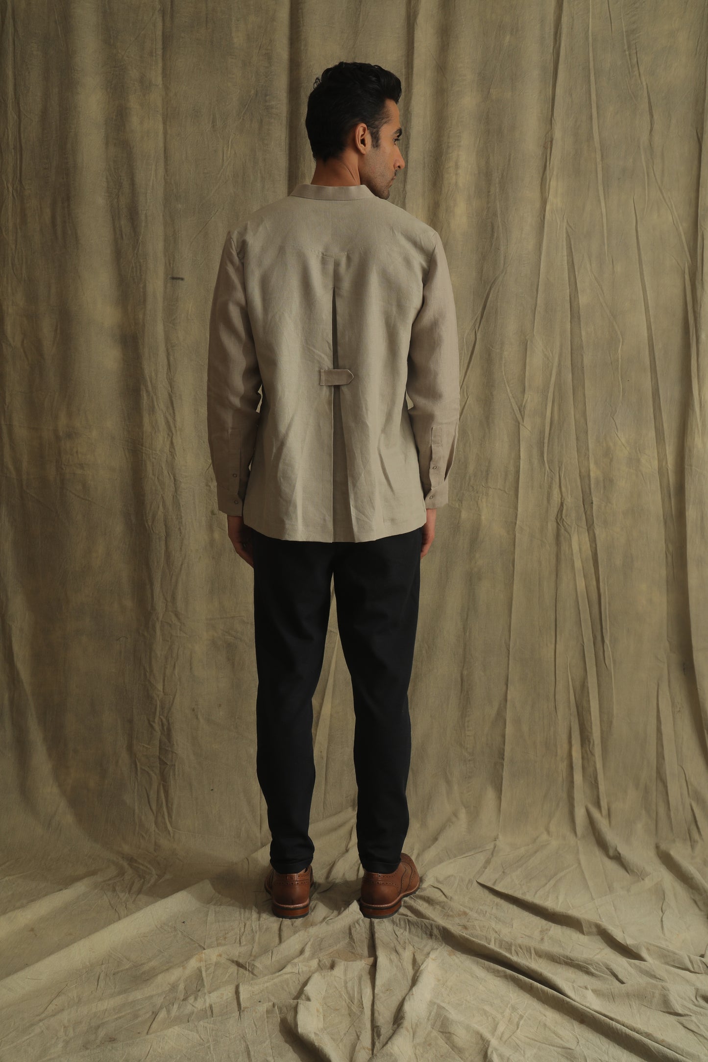 Beige linen shirt