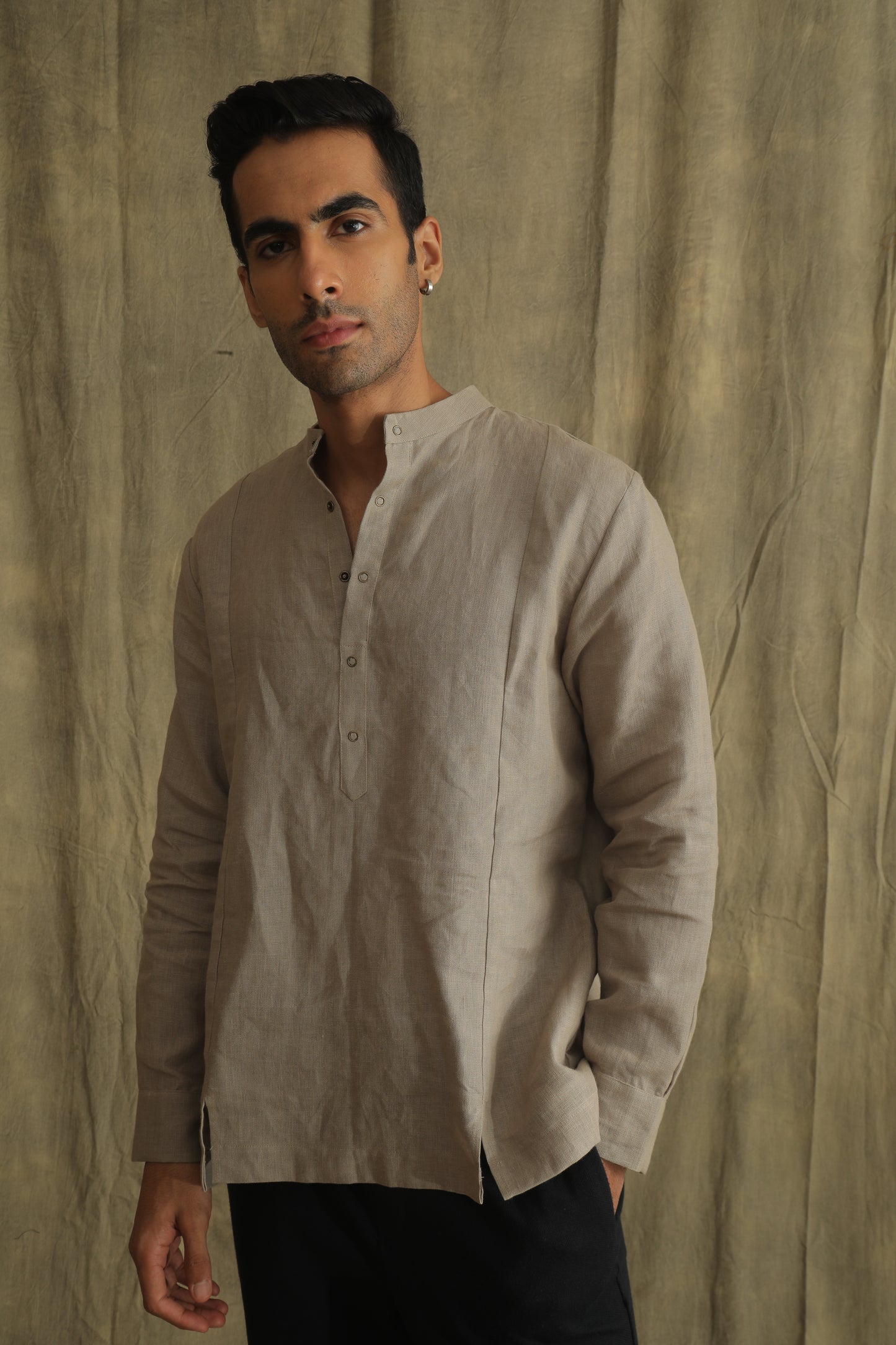 Beige linen shirt