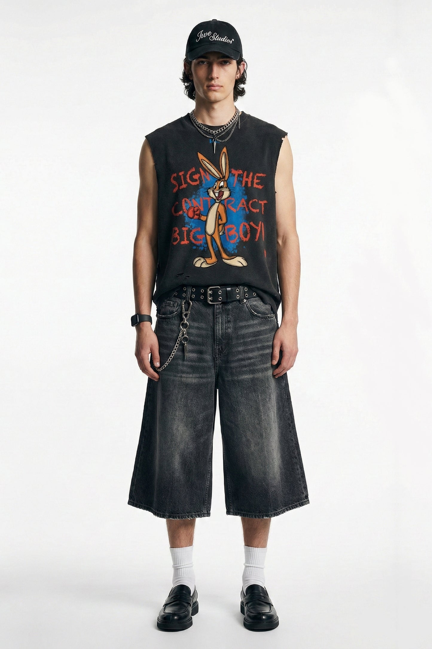 Sign the Contract Tank Top - Acid Wash Graphic Tank