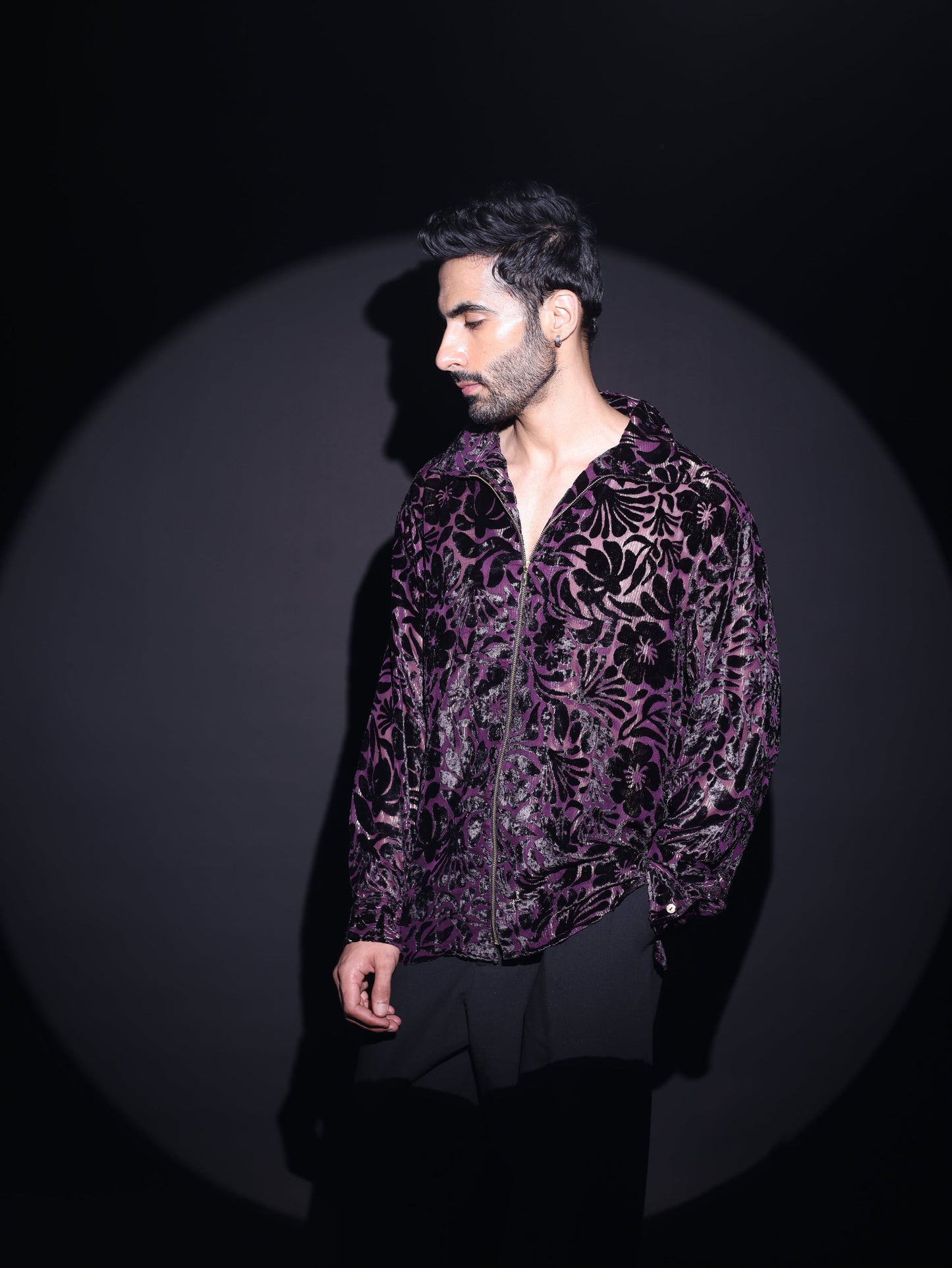 DEEP PLUM ZIP SHIRT