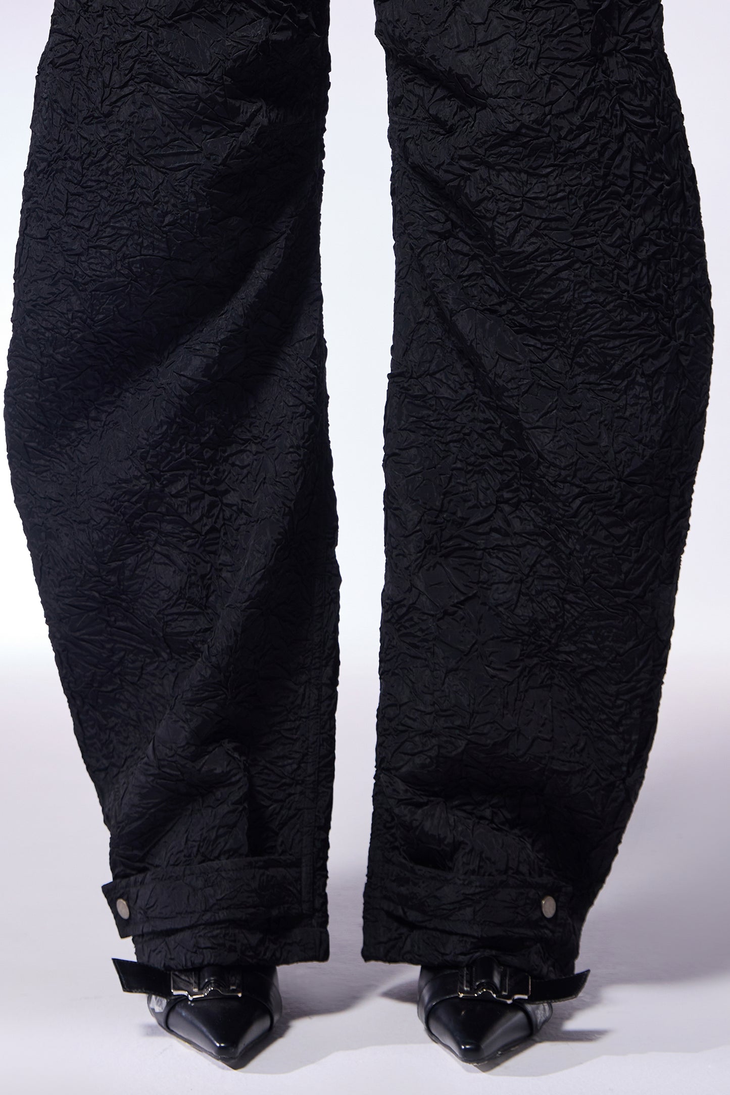 Charcoal Crushed D-Cut Pants