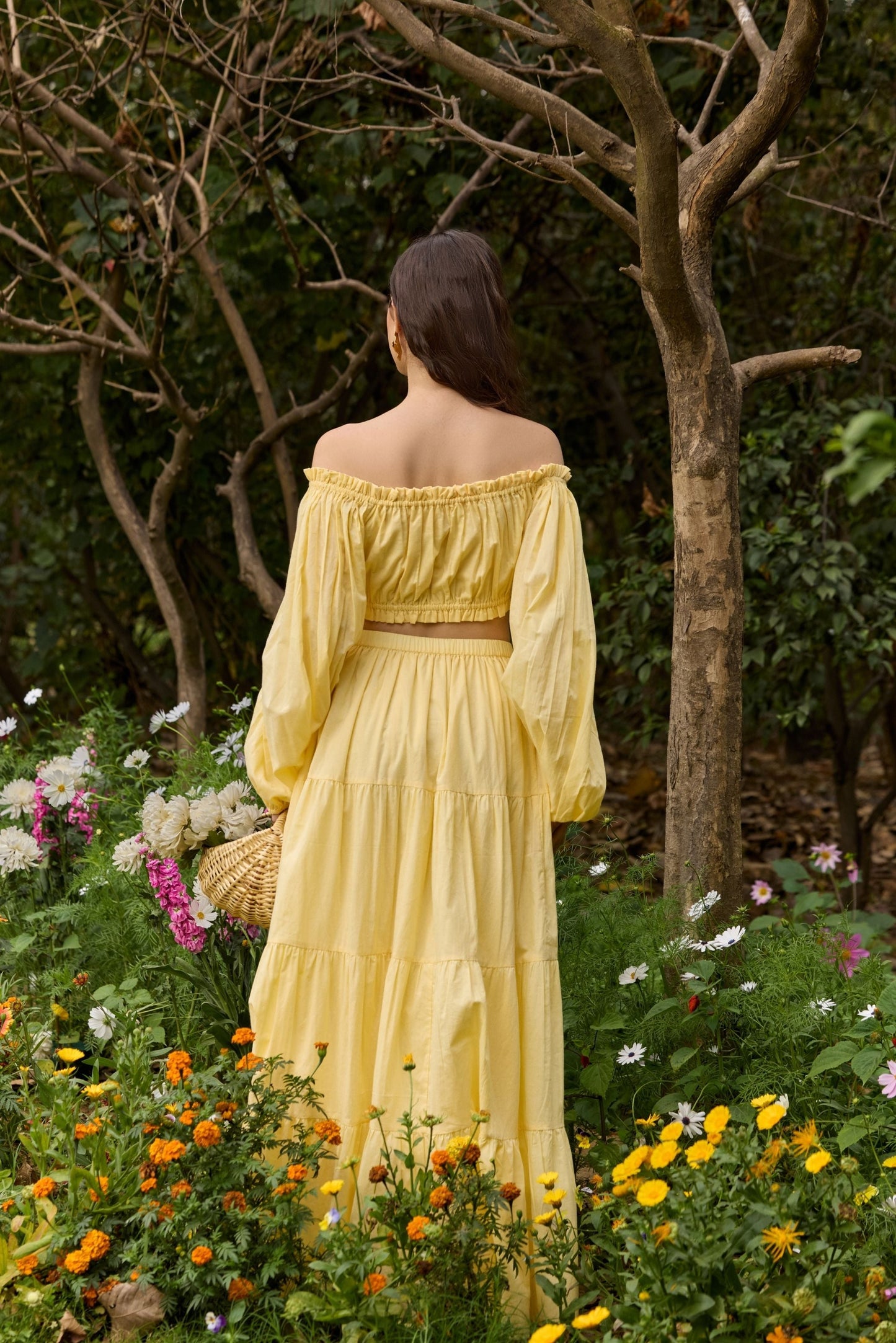 Butter Yellow Off-Shoulder Co-ord Set