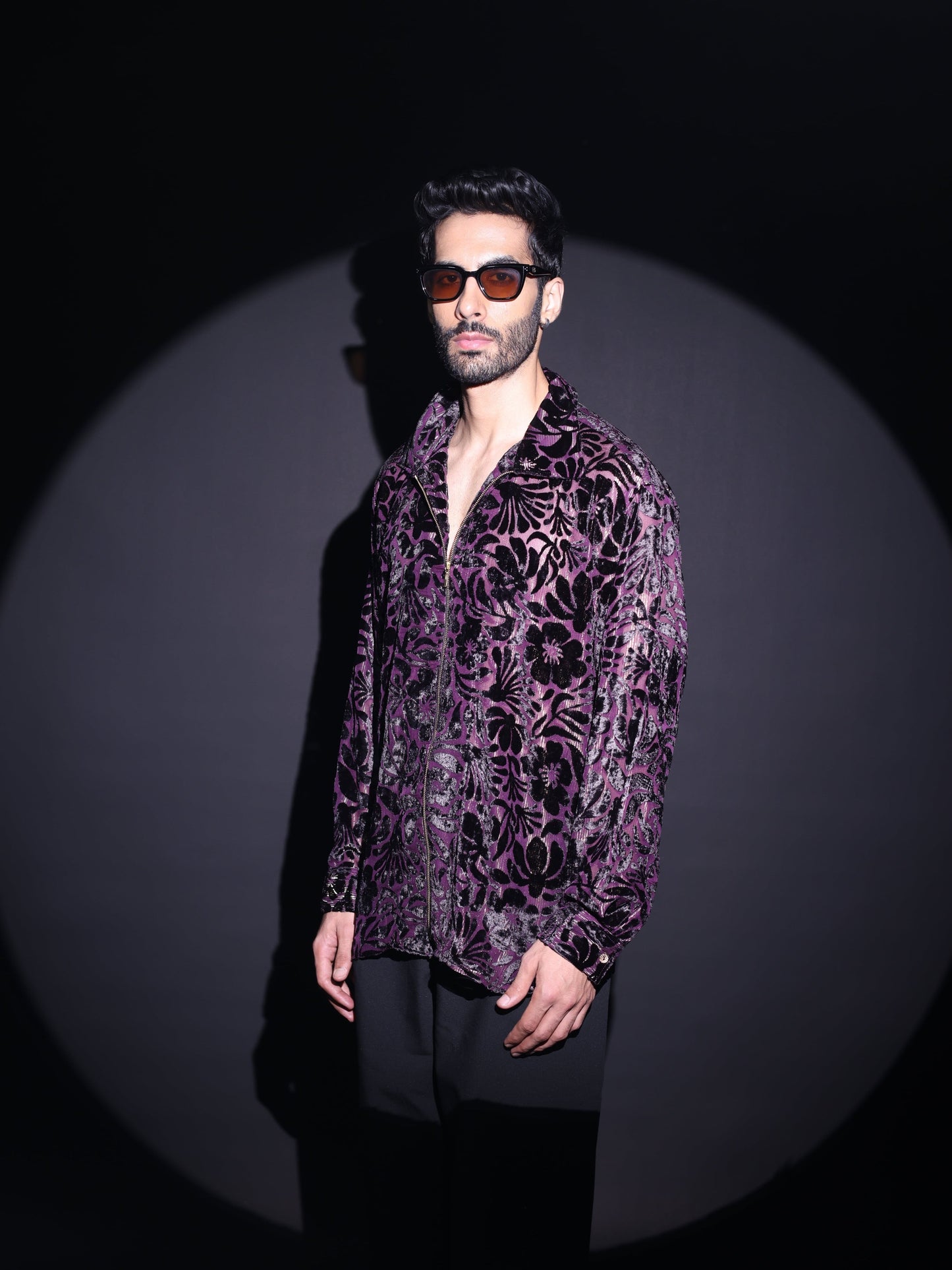 DEEP PLUM ZIP SHIRT
