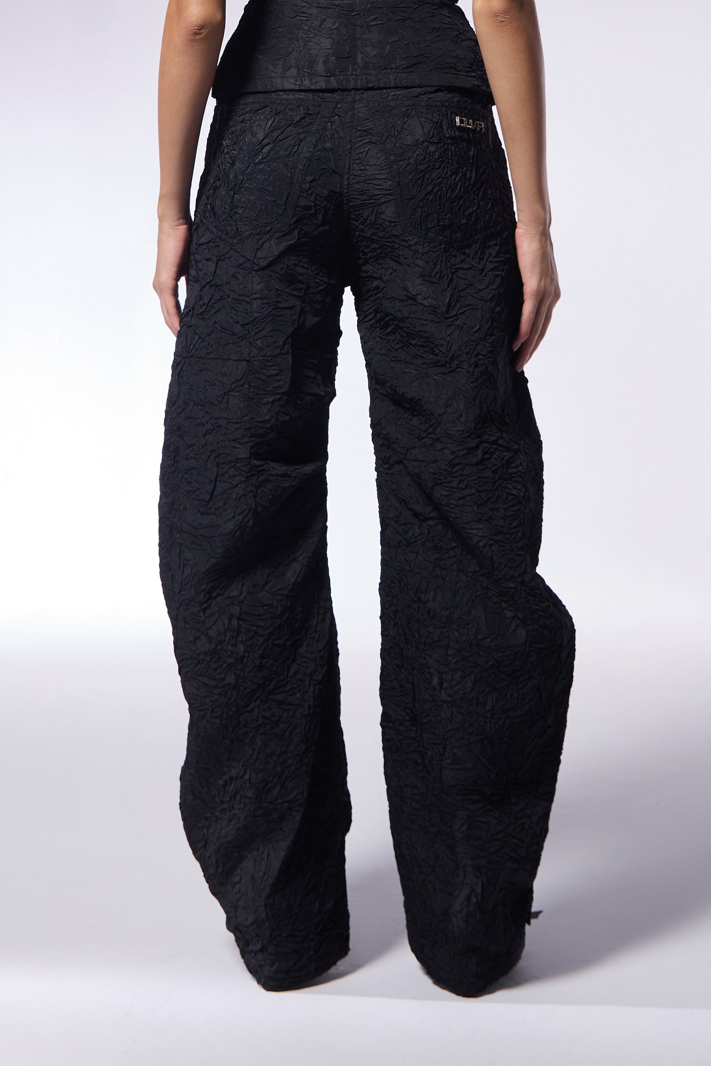 Charcoal Crushed D-Cut Pants