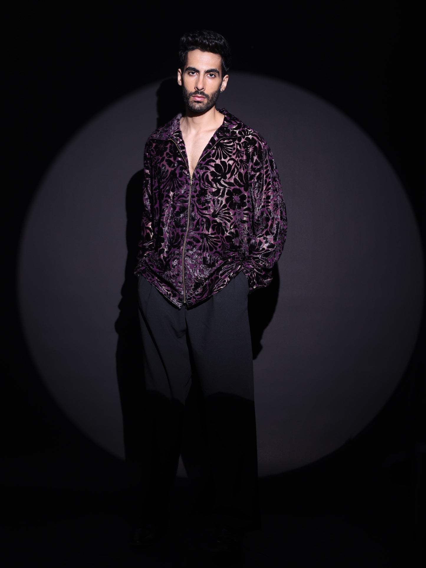 DEEP PLUM ZIP SHIRT