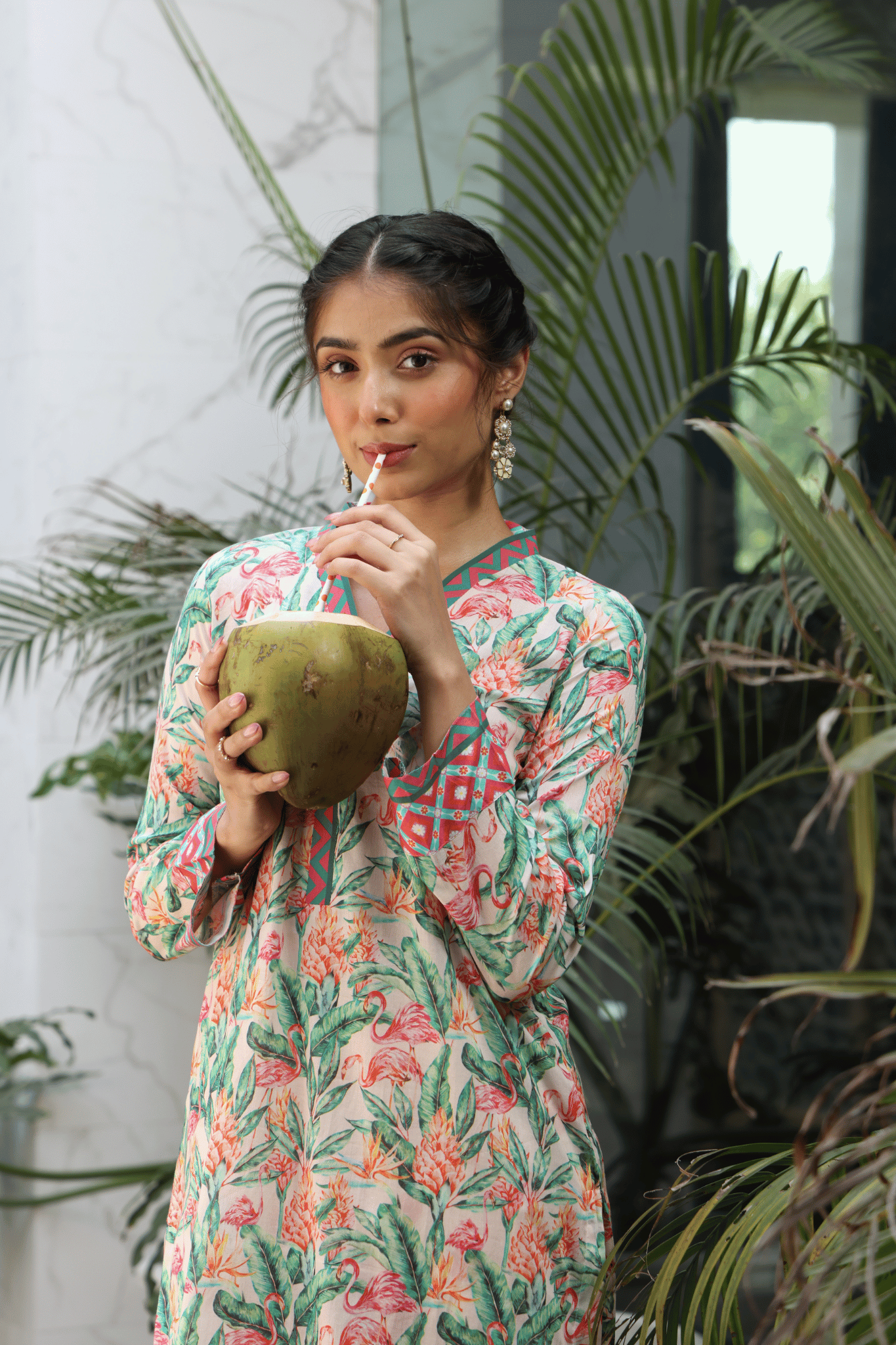 PEACH PRINTED KURTA SET