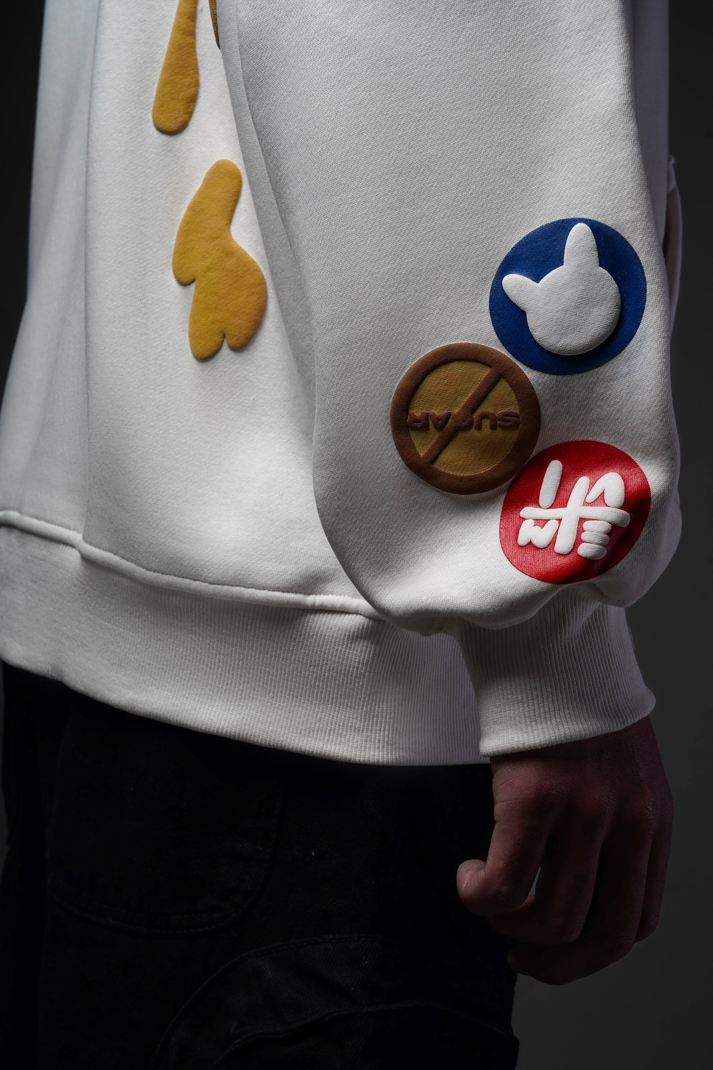No Sugar Just Honey Ivory Hoodie - Positive Vibes Streetwear