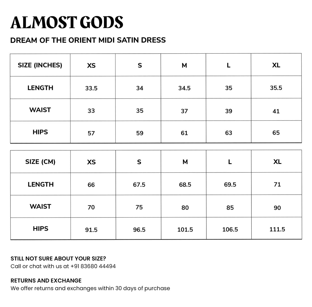 Size chart