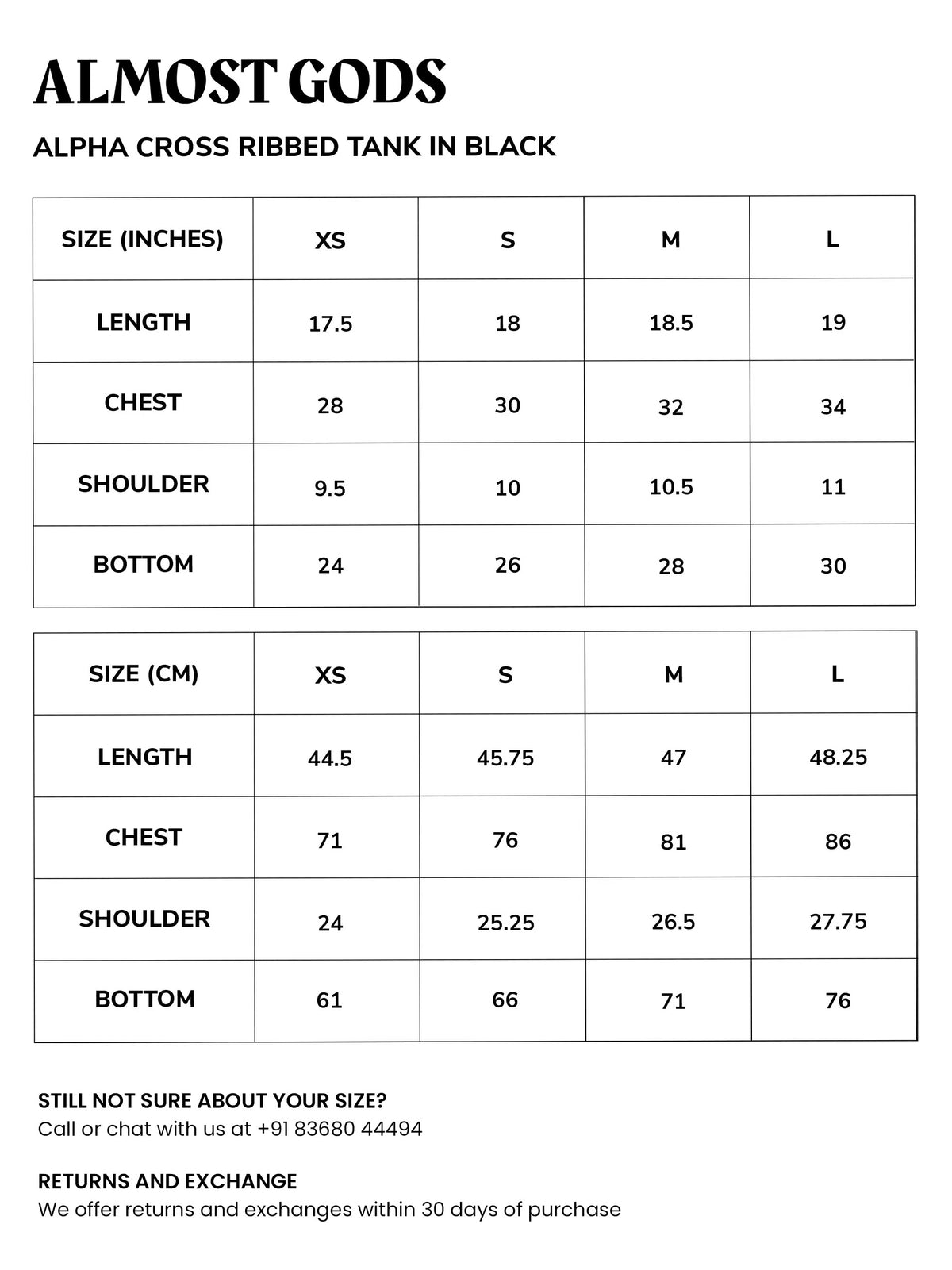 Size chart