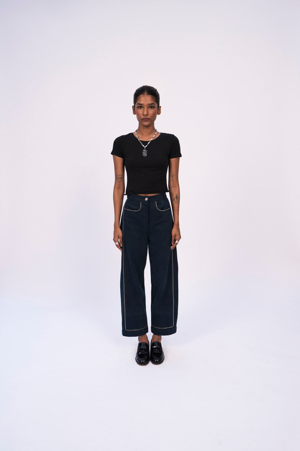 ZIPPER PANEL jeans,bottoms