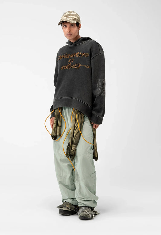 Destruction as Ecstasy Embroidered Cropped Hoodie