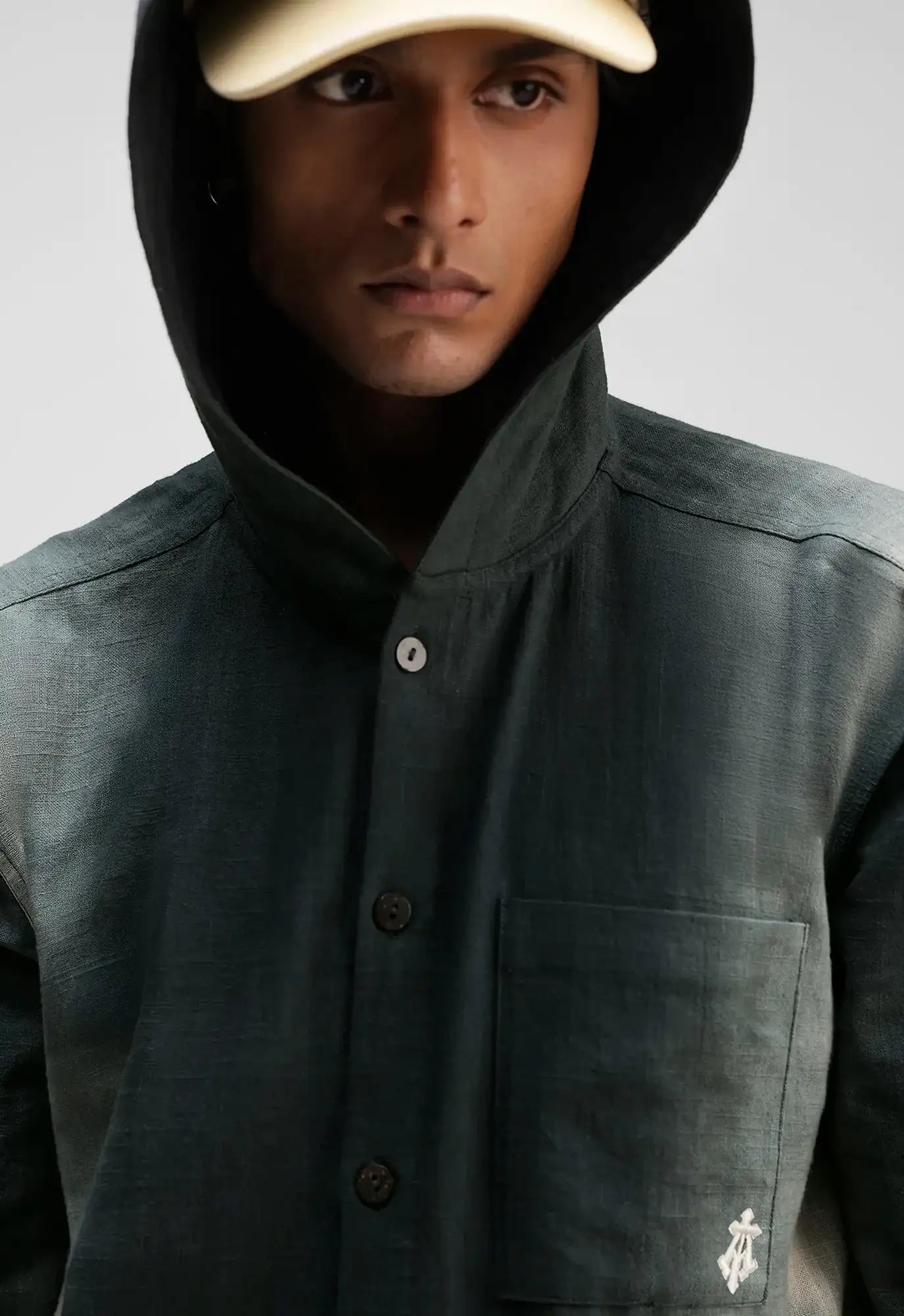 Hand Dyed Emanate Relaxed Shirt with Hood