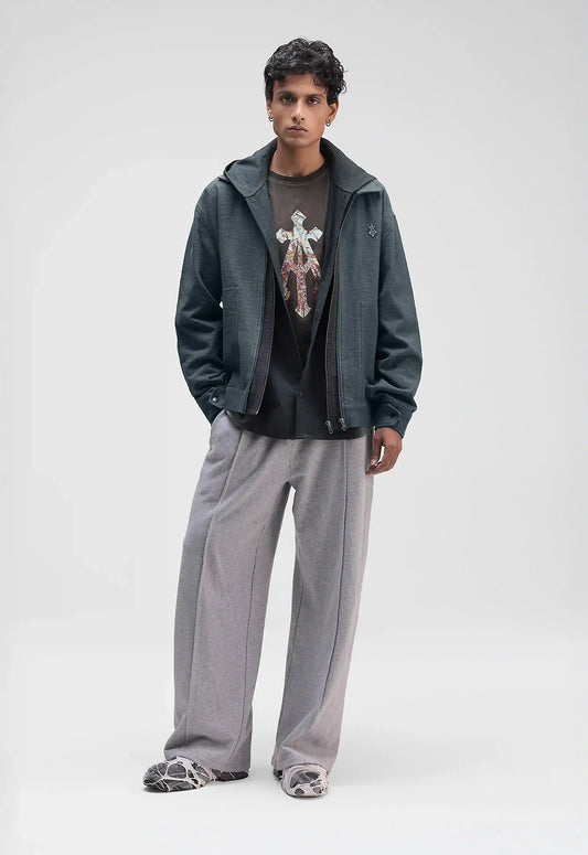 Hand Dyed Panelled Zip Jacket