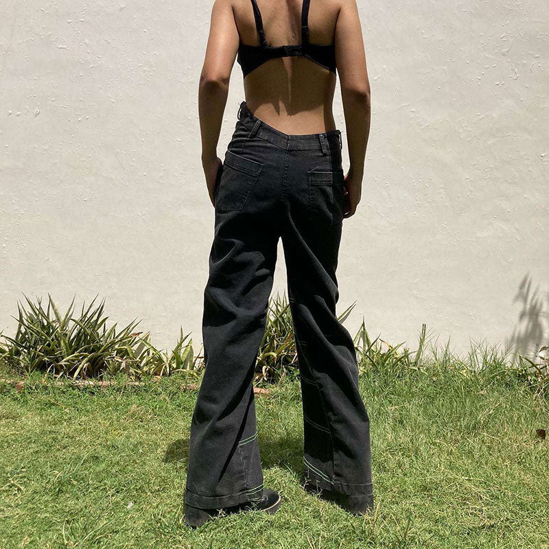 straight as jalebi jeans (in ash black)