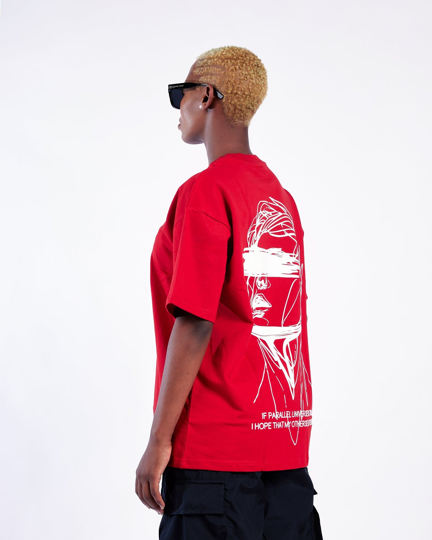 MASKED RED OVERSIZED T-SHIRT