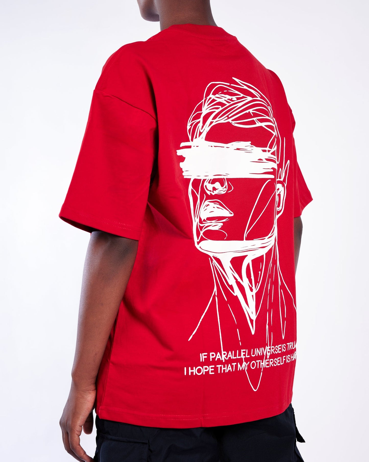 MASKED RED OVERSIZED T-SHIRT