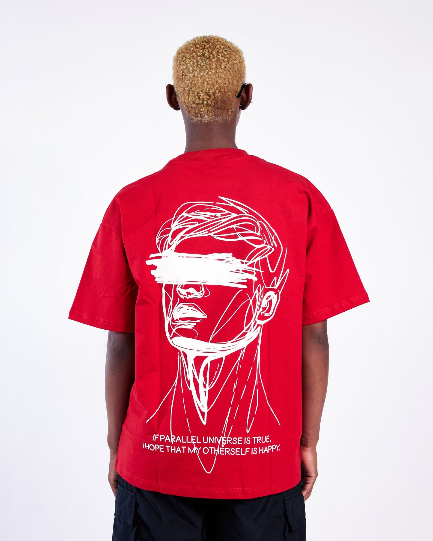 MASKED RED OVERSIZED T-SHIRT