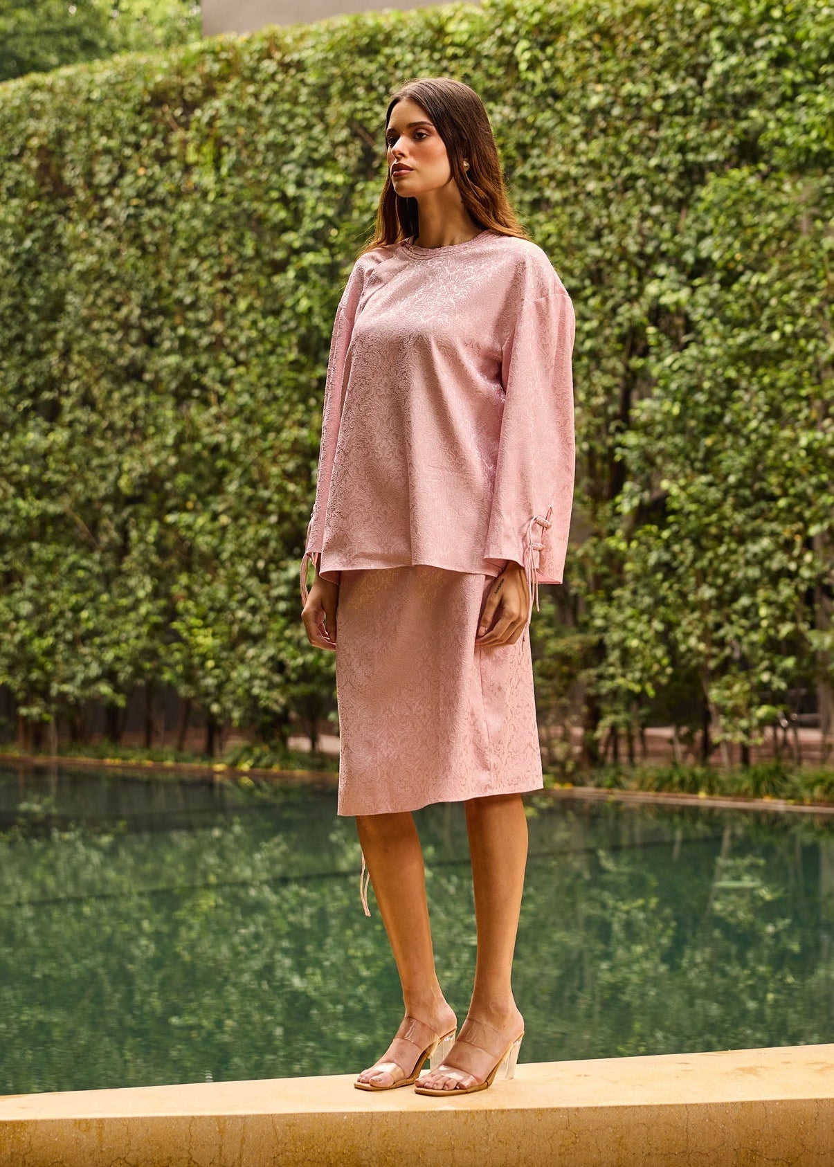 Blush Pink Jacquard Co-ord Set
