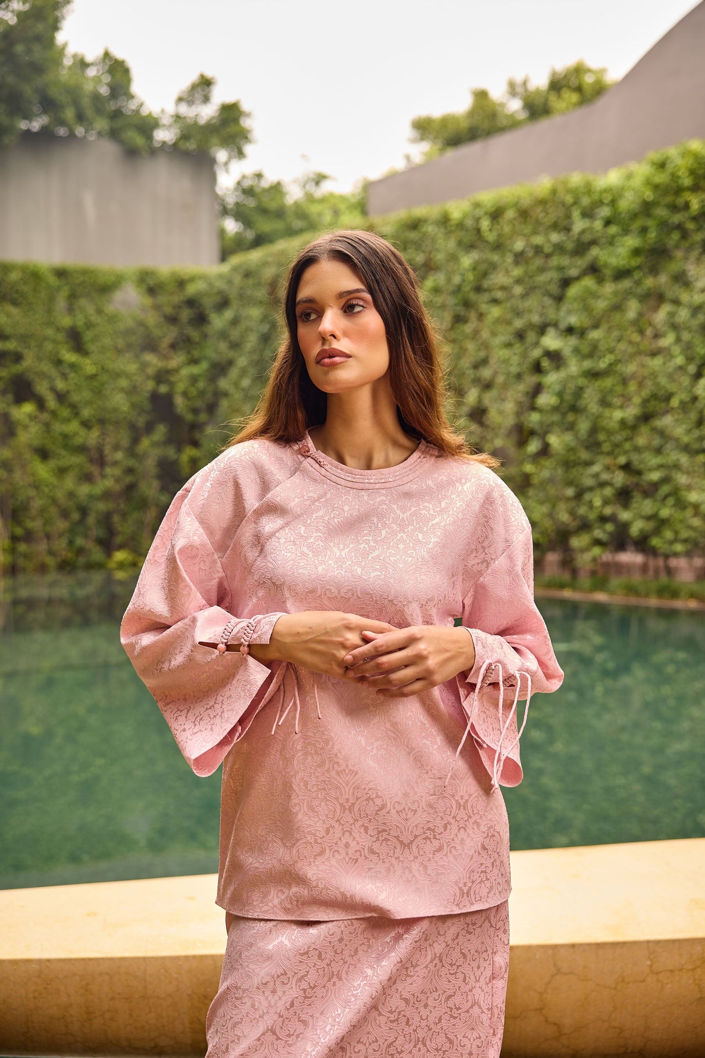 Blush Pink Jacquard Co-ord Set