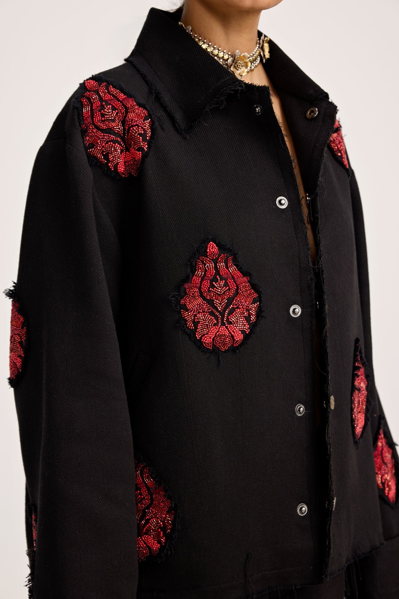 Hand Embriodered Black - Jacket